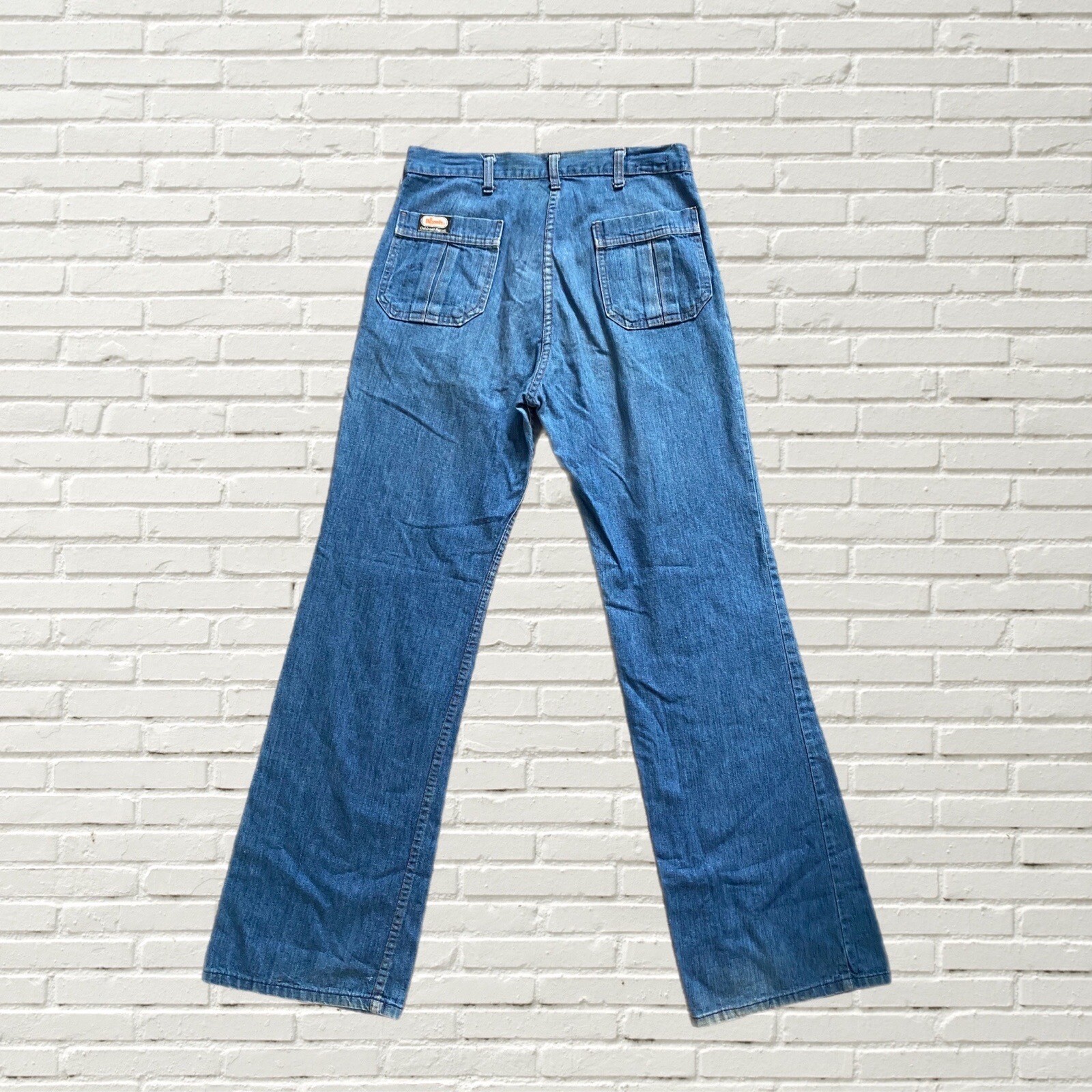 Vintage 70s Flare Jeans Osh Kosh Bgosh Light Wash High Rise Denim Hippie Boho