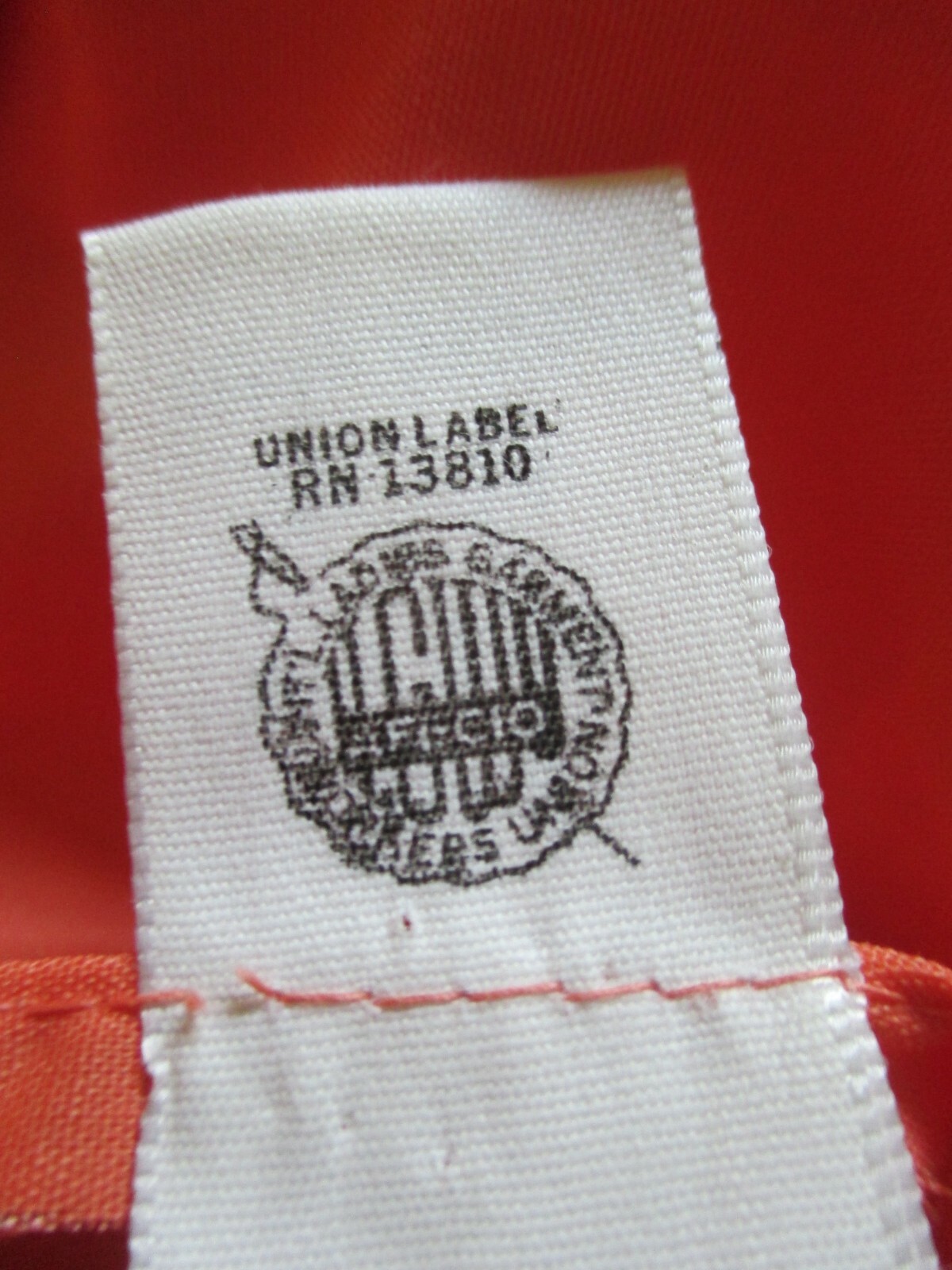 VINTAGE ORANGE HOUSE DRESS ZIP FRONT ORANGE EMBROIDERED POCKETS SZ 14 UNION MADE
