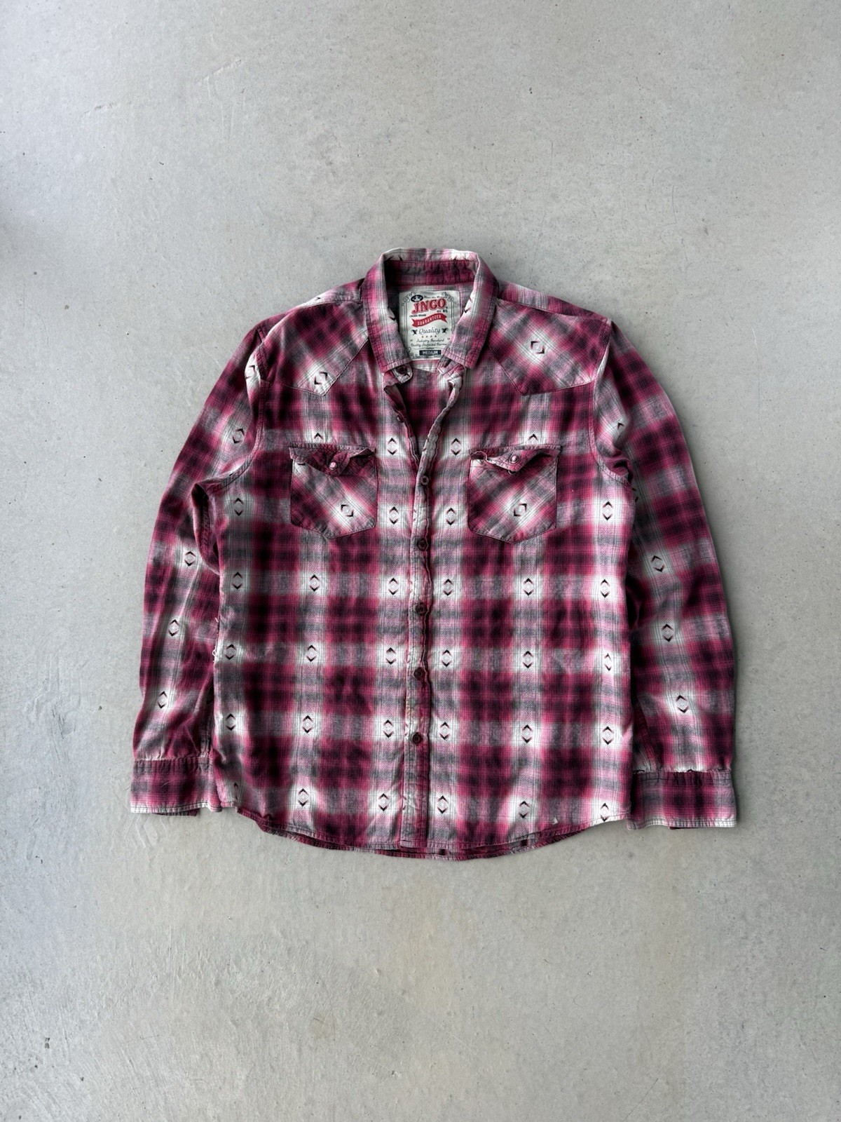 Vintage 00s Women’s Jnco Pink Plaid Button Up Flannel Shirt Size Medium Y2K