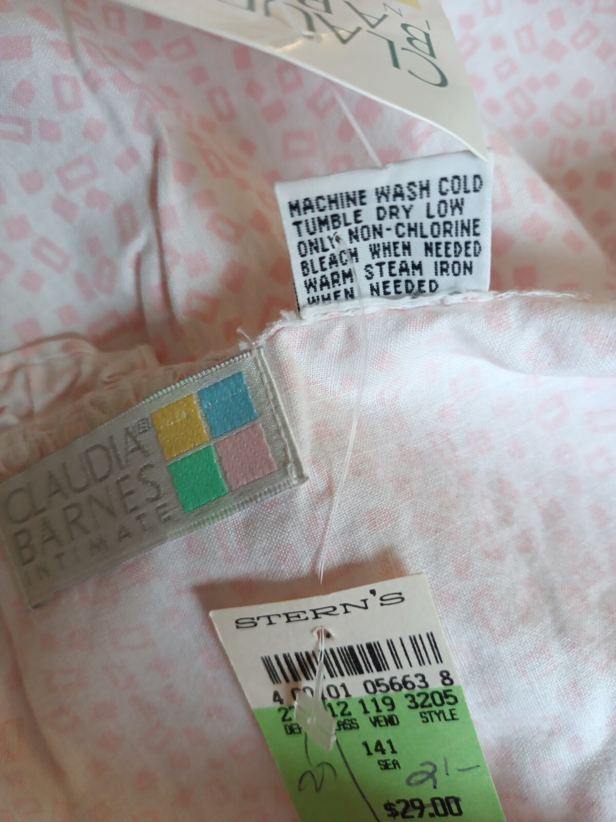 VTG 80s Claudia Barnes Intimate Long Cotton Night Gown Ruffle Hem Sz M, New Tags