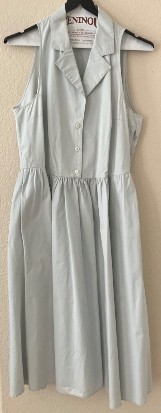 Celine Vintage Pale Grey sleeveless Summer Cotton Dress Vintag c2000