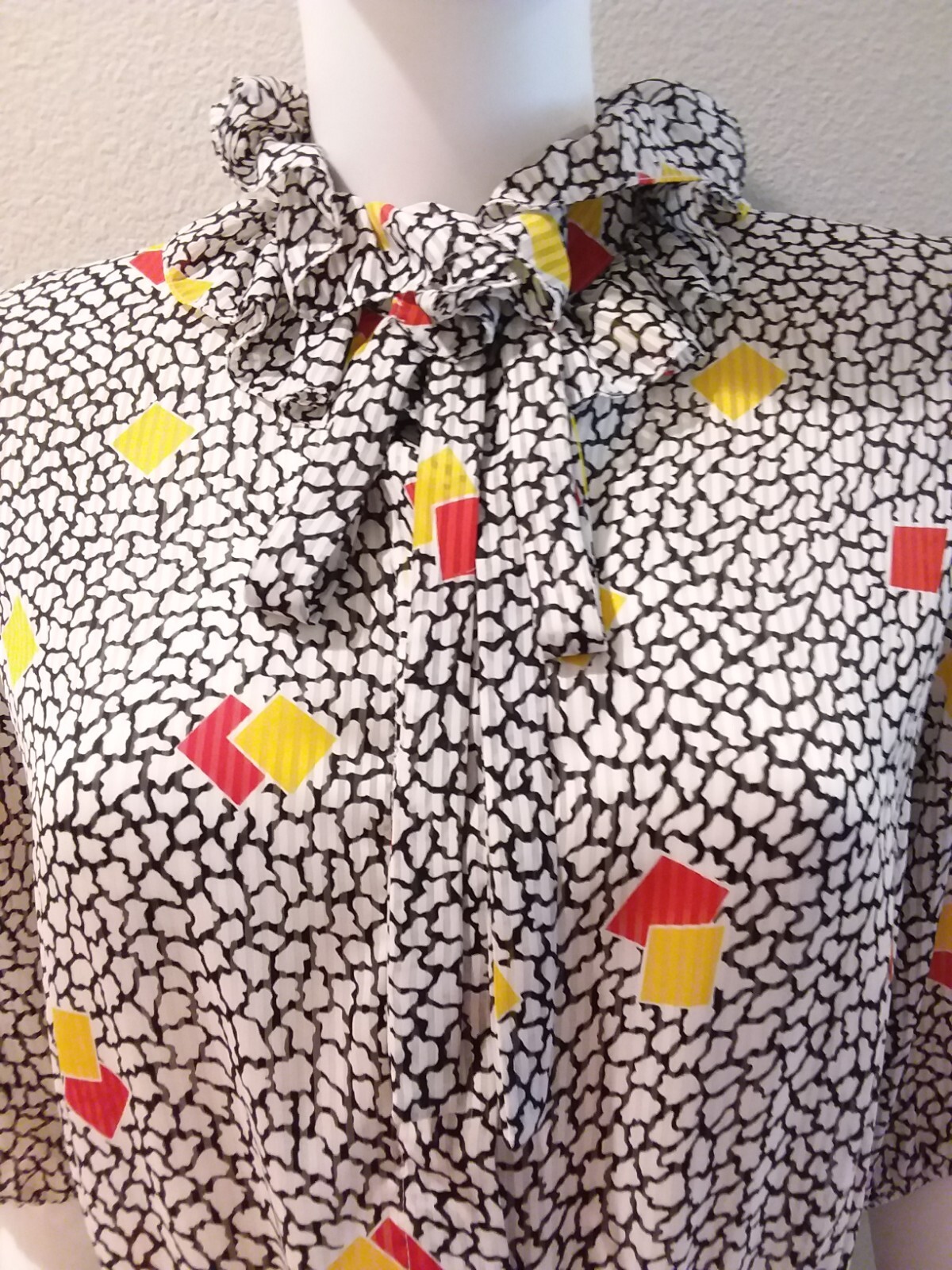 NEIMAN MARCUS CASTLEBERRY Dress Multicolored Size 14 Vintage Shoulder Pads