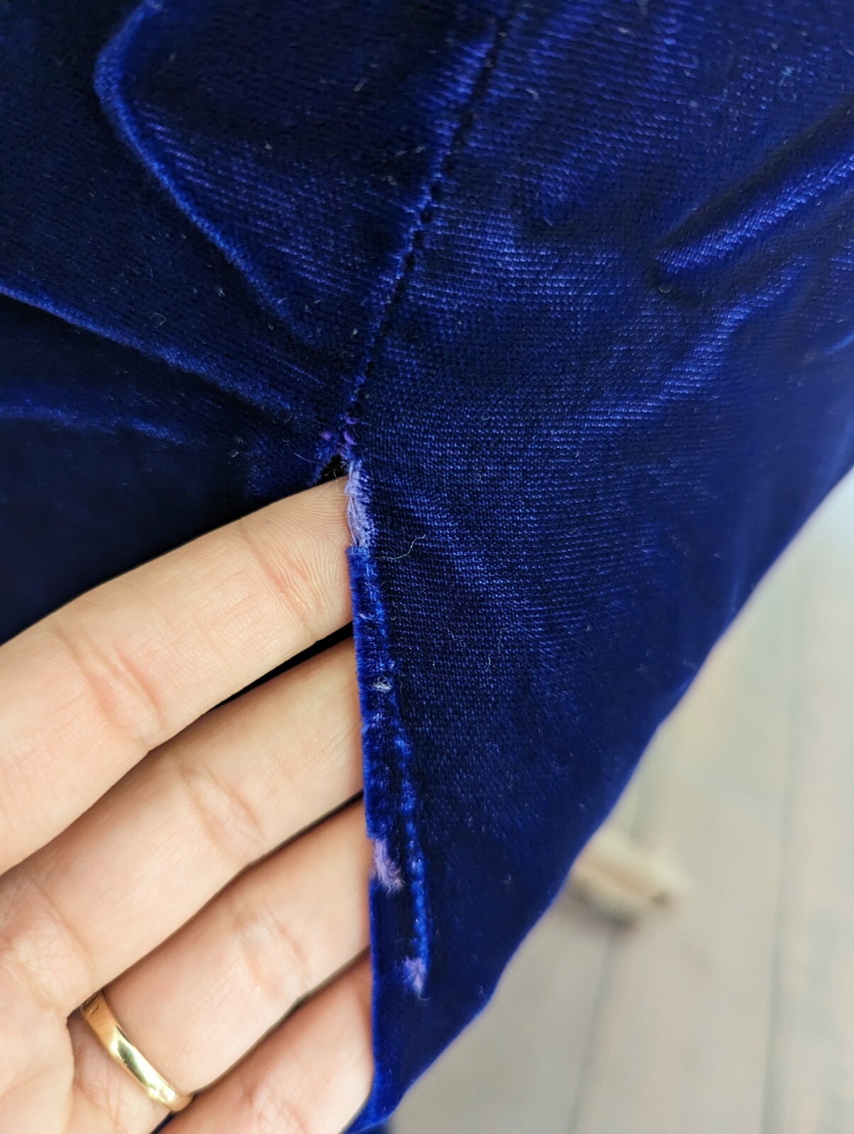 L Magnin Eugene Alexander Royal Blue Purple Crystal Applique Long Dress Size 12