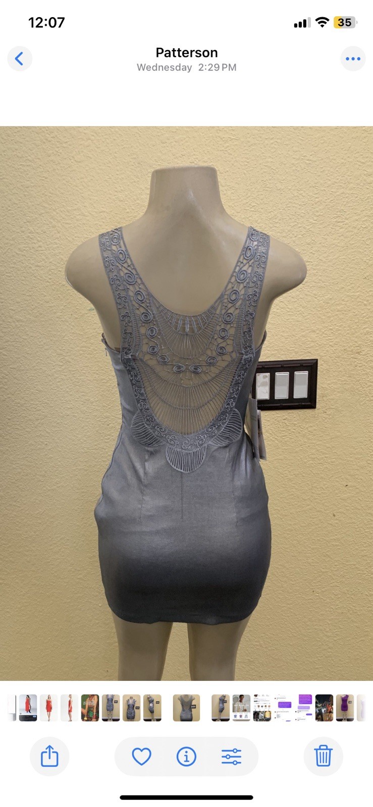 VTG NWT Jessica McClintock Size 2 Silver Ruched Mini Dress