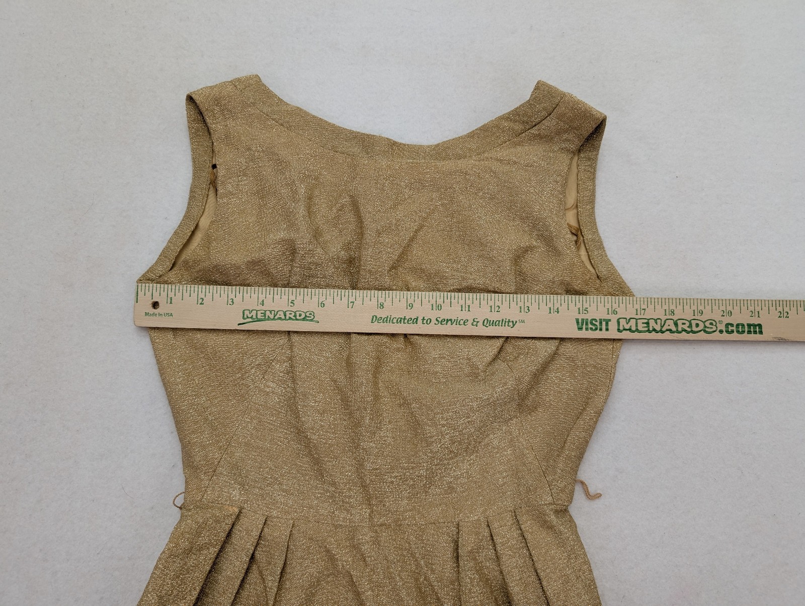Vintage Women’s Dress Size S Metallic Gold Shimmer Party Cocktail Wiggle Sheath