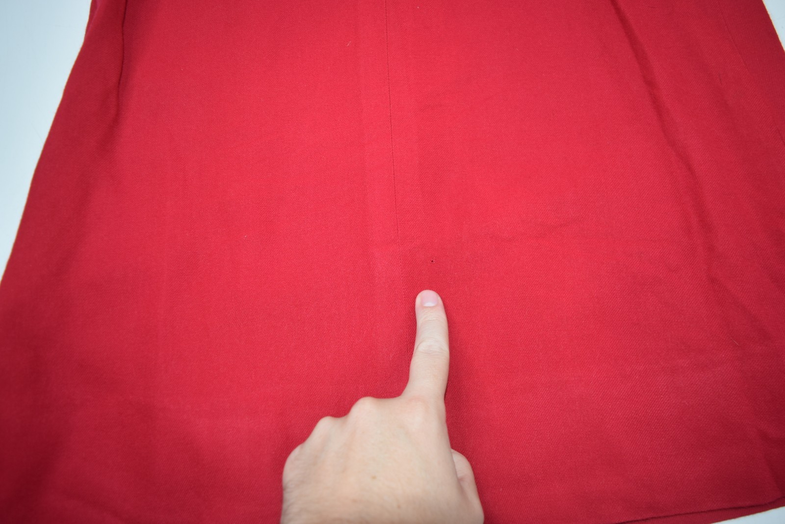 Vintage 60s Dress Womens Small Red Wool House Day Belted Midi 1/2 Sleeve