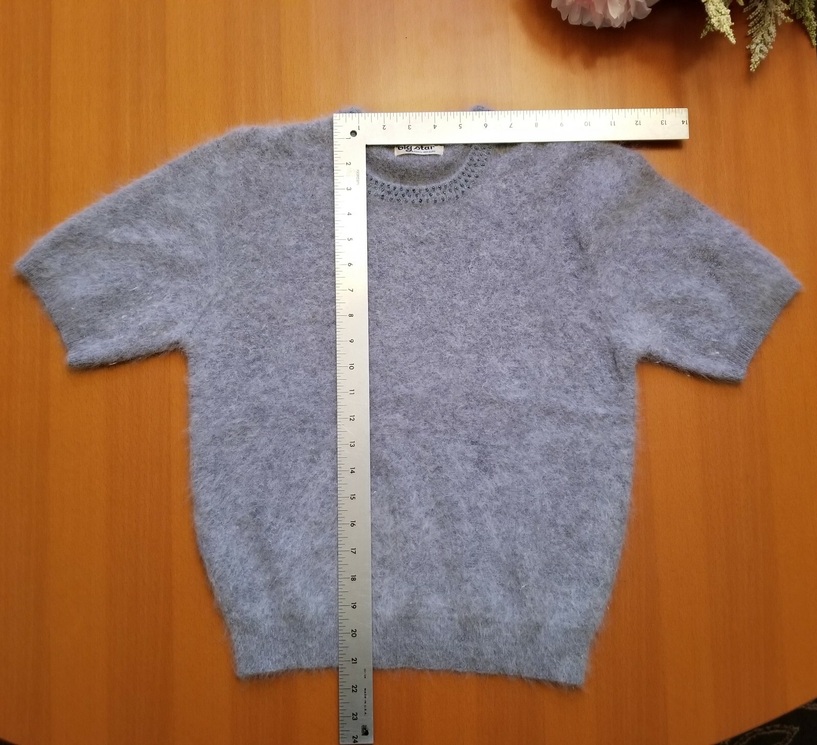 Big Star Angora Round Neck Sweater Vintage Beading Size Small