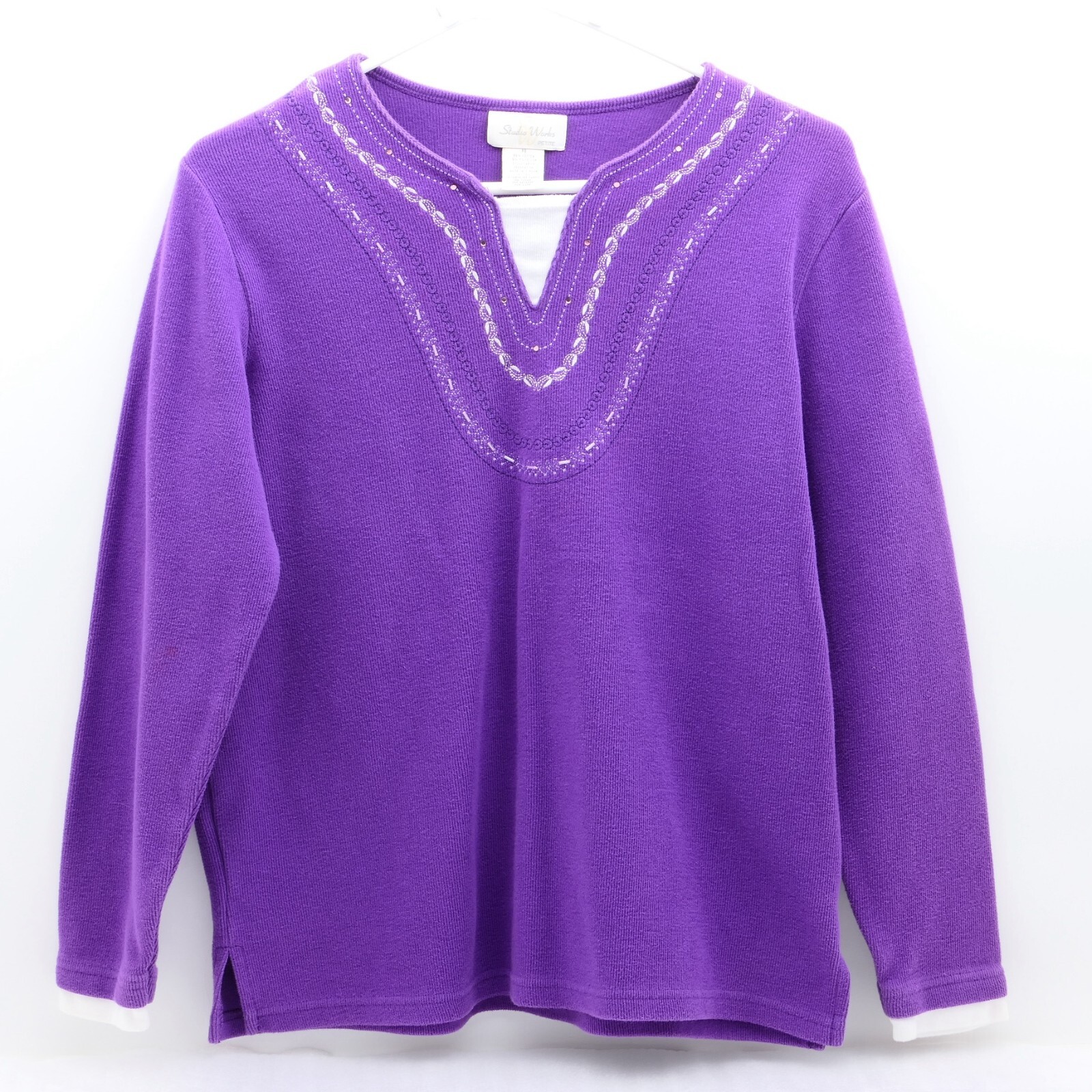 Studio Works Women’s Purple w/ White Trim Sweatshirt – PS