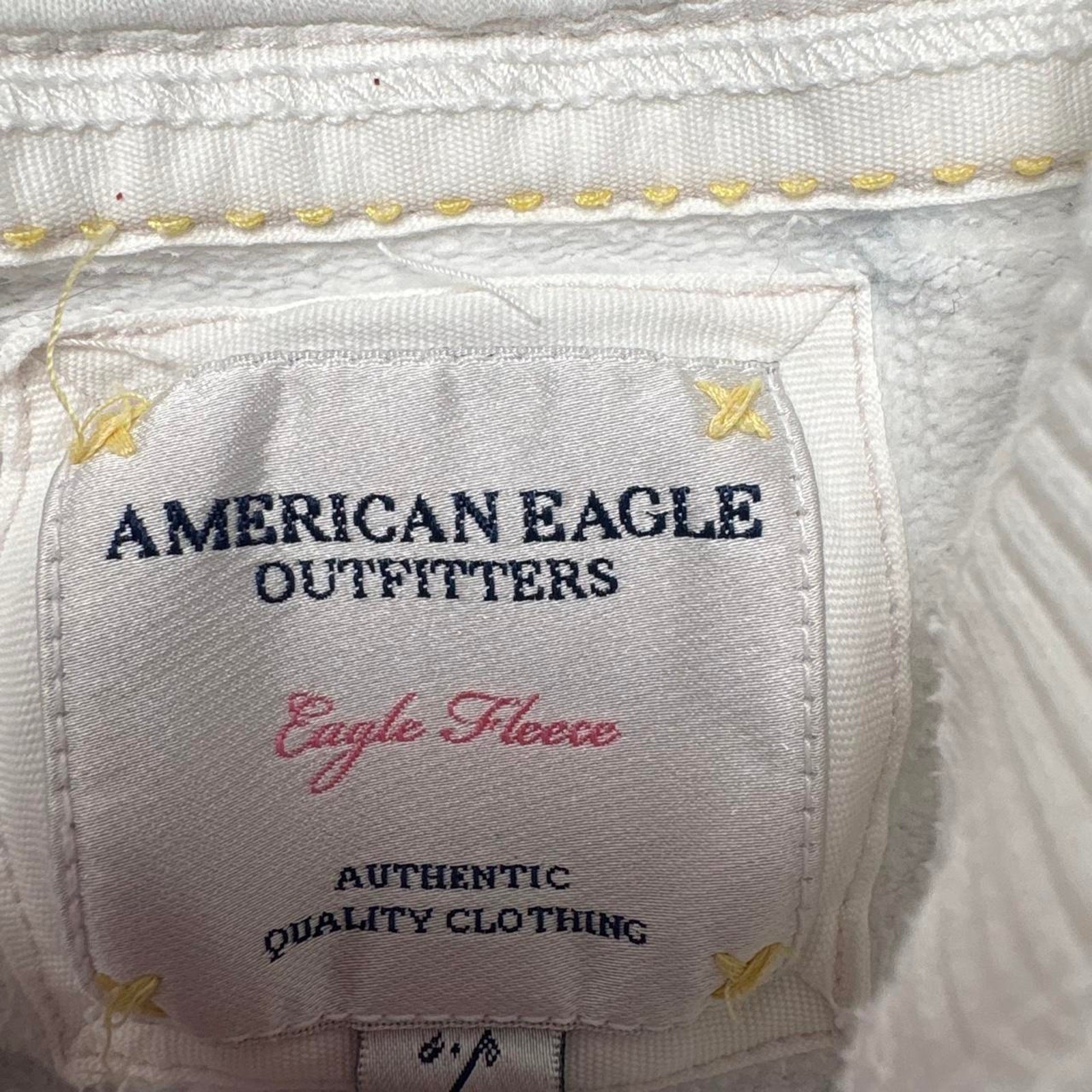 Y2K Fitted American Eagle White & Blue Eagle Print Zip Up Jacket