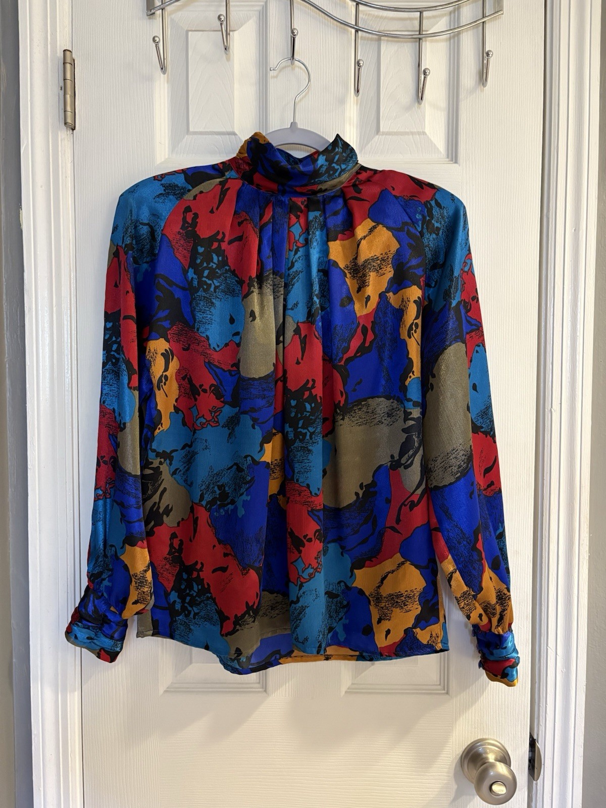 Vintage 1990s Tess Ladies Multicolor Blouse Size 6.