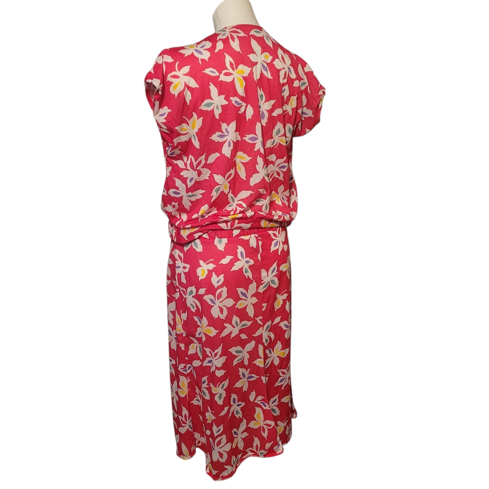 Vintage Darian Petites Dress Set Top & Bottom Size 10 Pink Floral 80s 2 Pieces