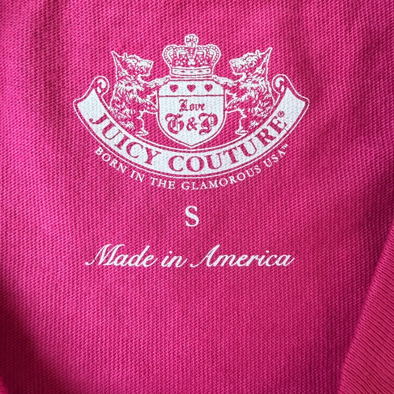 Juicy Couture RARE Women’s Y2K Vintage Couture Pink Graphic Baby Tee NWT Small