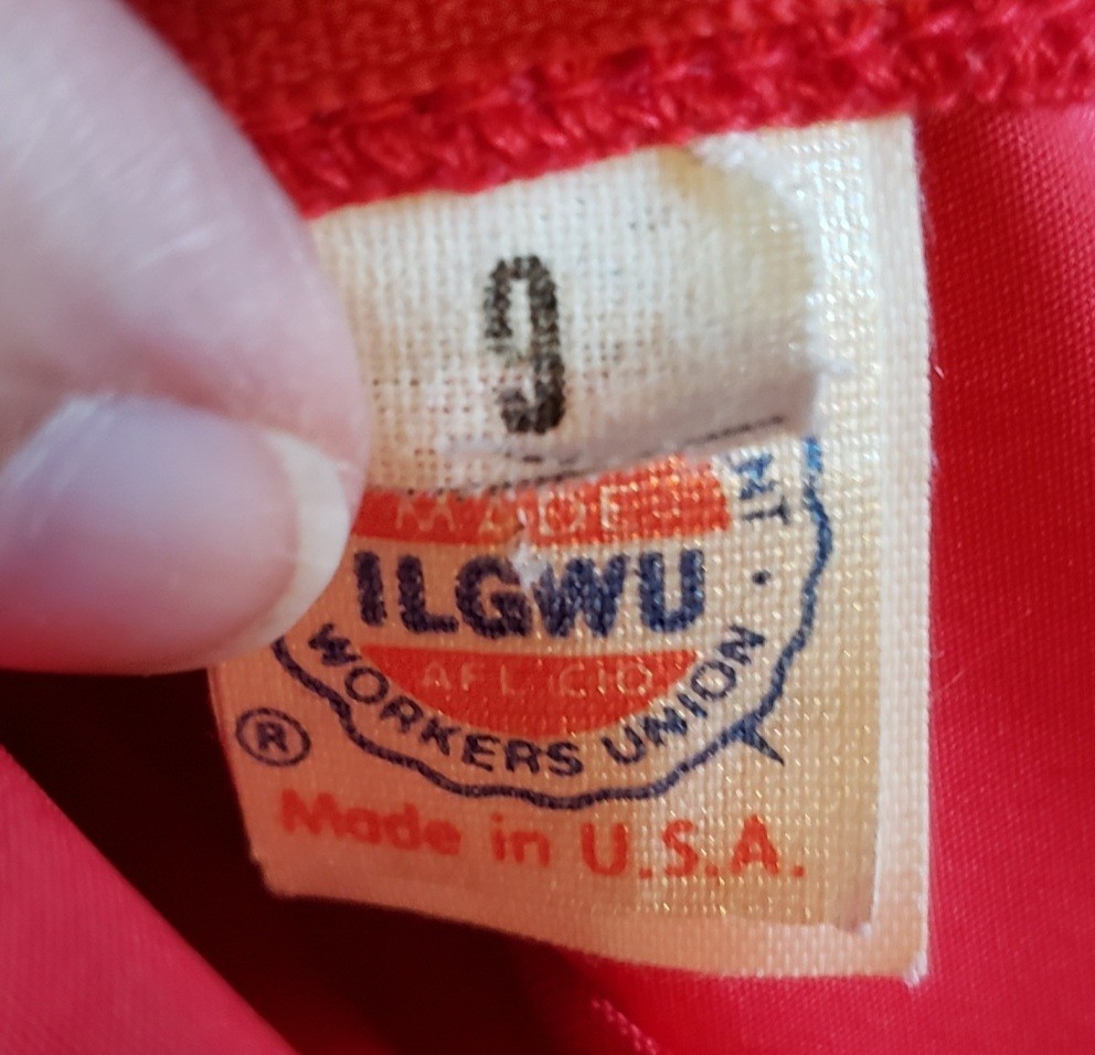 Vintage VTG Int Ladies Garment Workers Union Dress Red Prom Dance Wedding 9 USA