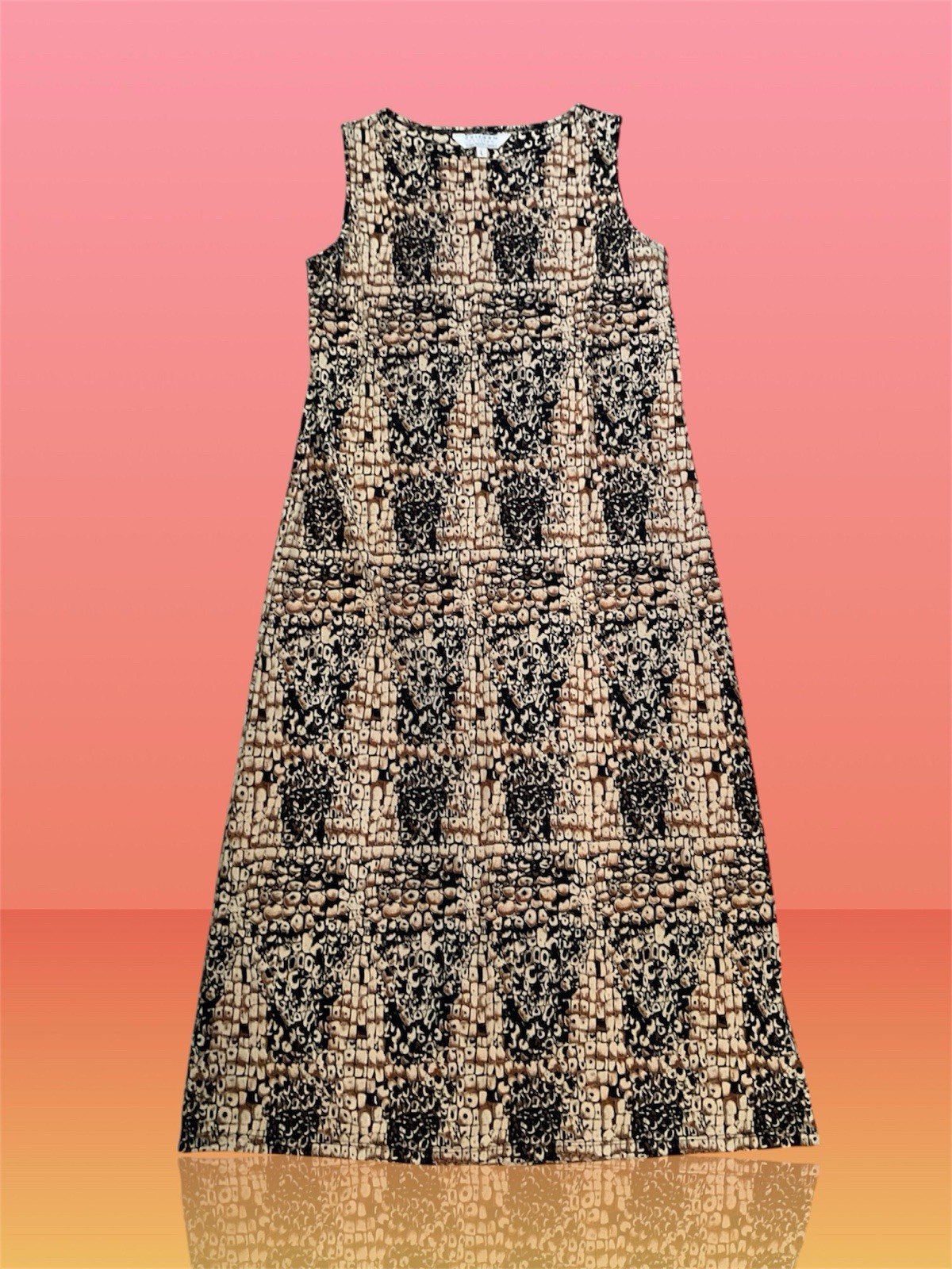 Vintage Y2K UNIFORM John Paul Richard Maxi Animal Print Dress