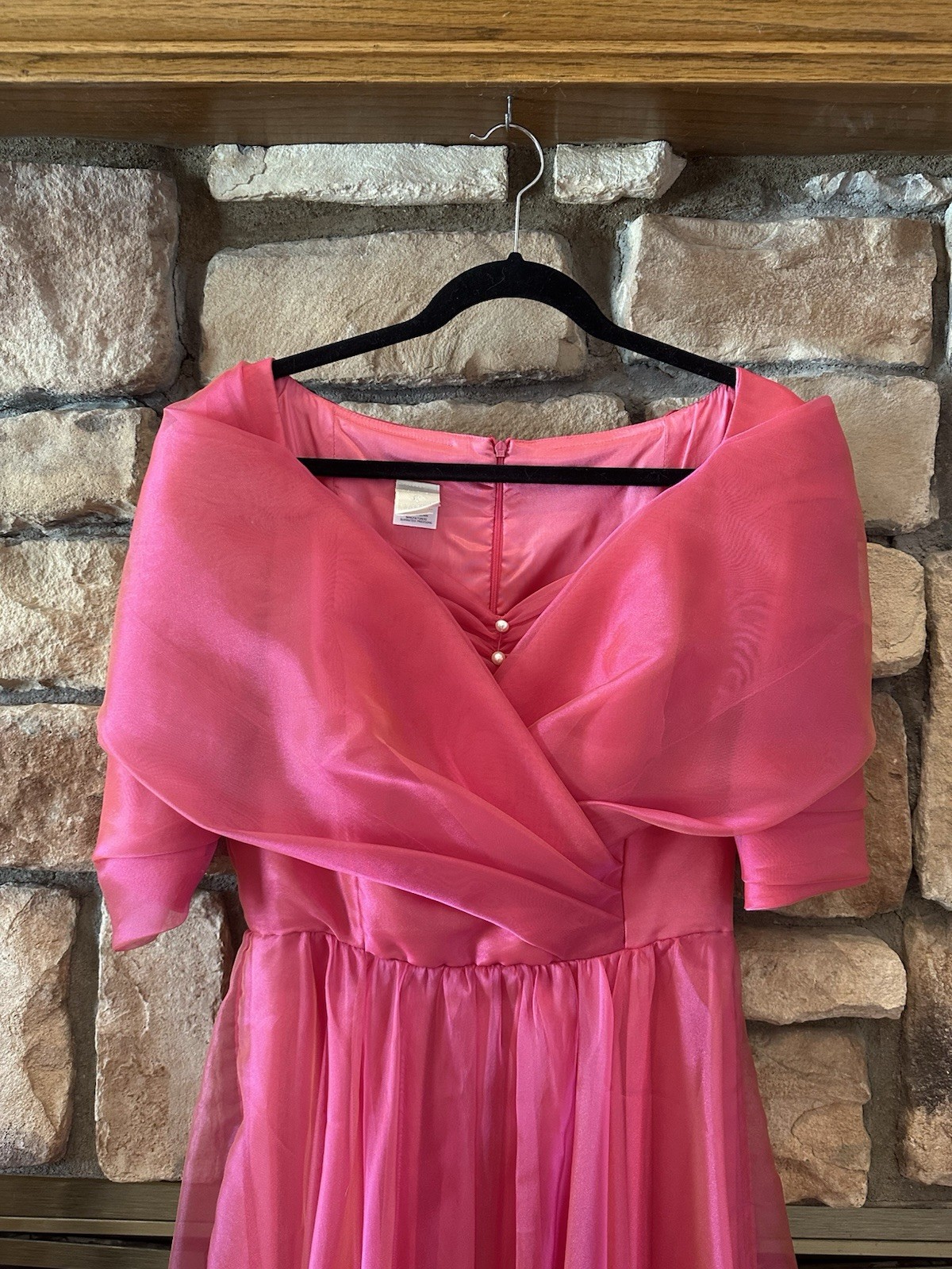 Watters & Watters VTG 80s/90s Women Formal Bridal Pink Gown Sz 10 Layered Ruffle