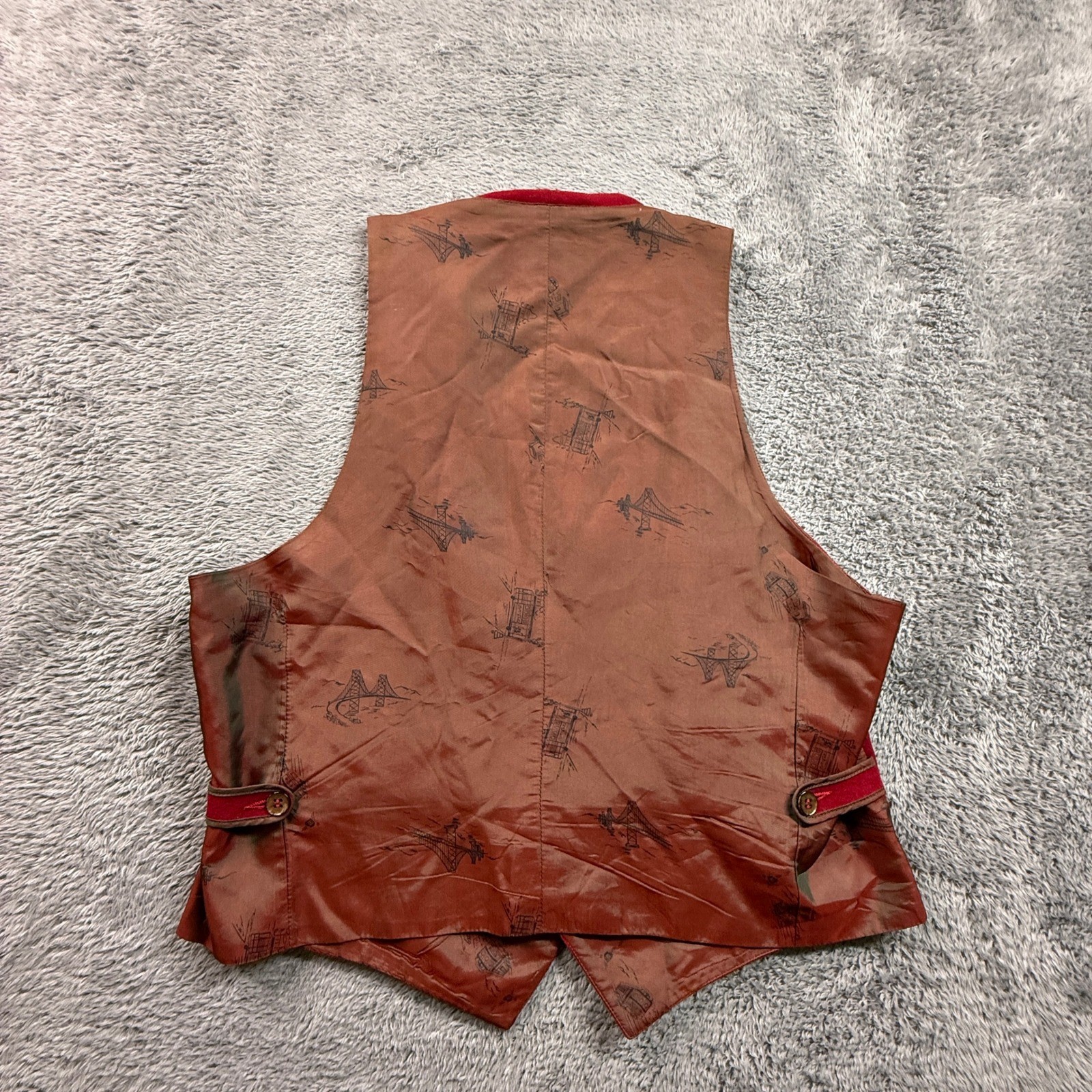 Marman of San Francisco Vest Womens Medium Red Good 60s Vintage Wool Blend SF