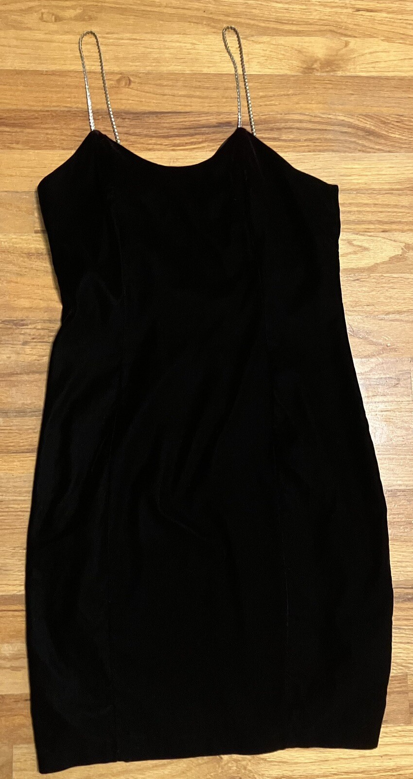 Vintage Black Plum Velvet Cocktail Dress 90s Rhinestone Straps S/M Scarlett Nite