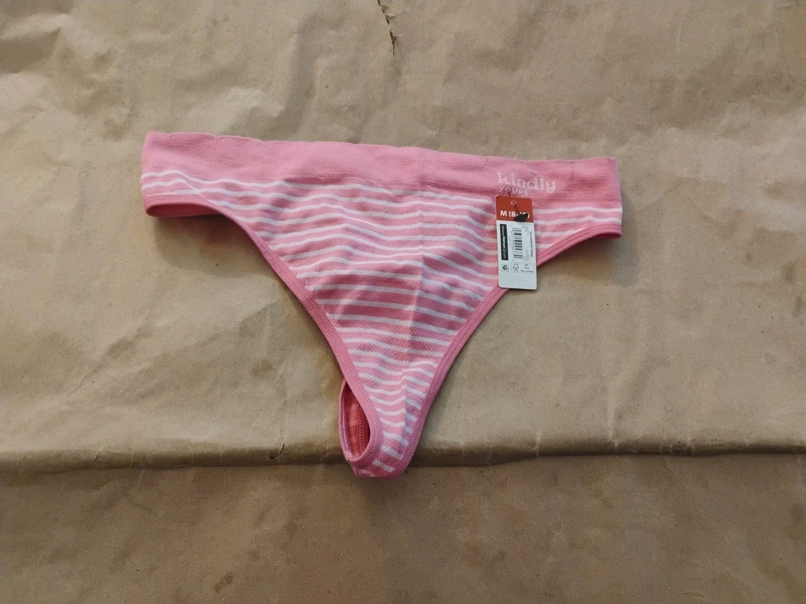 Women’s Cute Panties Striped Thong Kindly Yours Brand Size Medium 8-10 NWT!