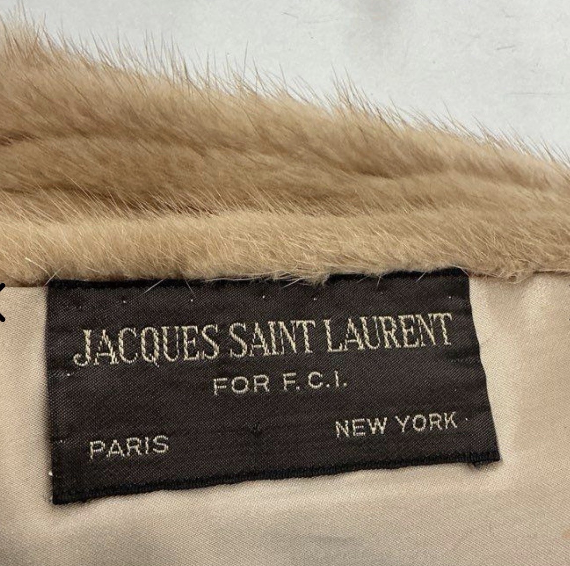 Jacques Saint Laurent Beige Vintage Fur Jacket