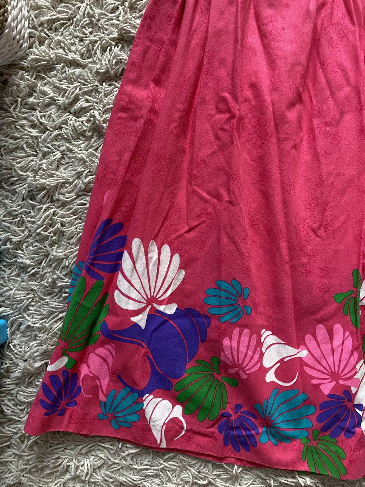 Vintage Carroll Reed Dress Pink Fit And Flare Shell Tropical Flower Floral 6