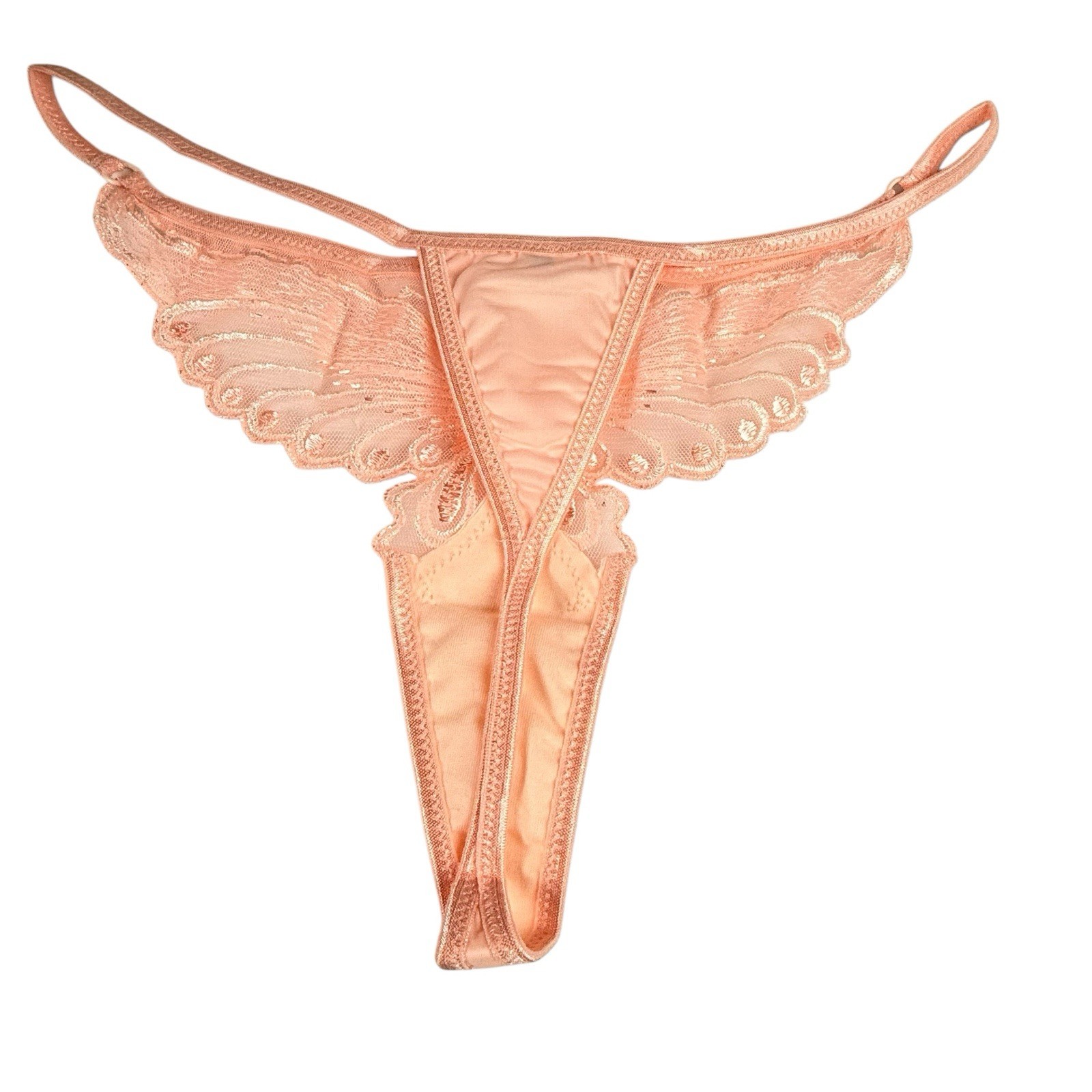 Vintage Thong Panties Double String M Butterfly Satin G V String Shiny Y2K