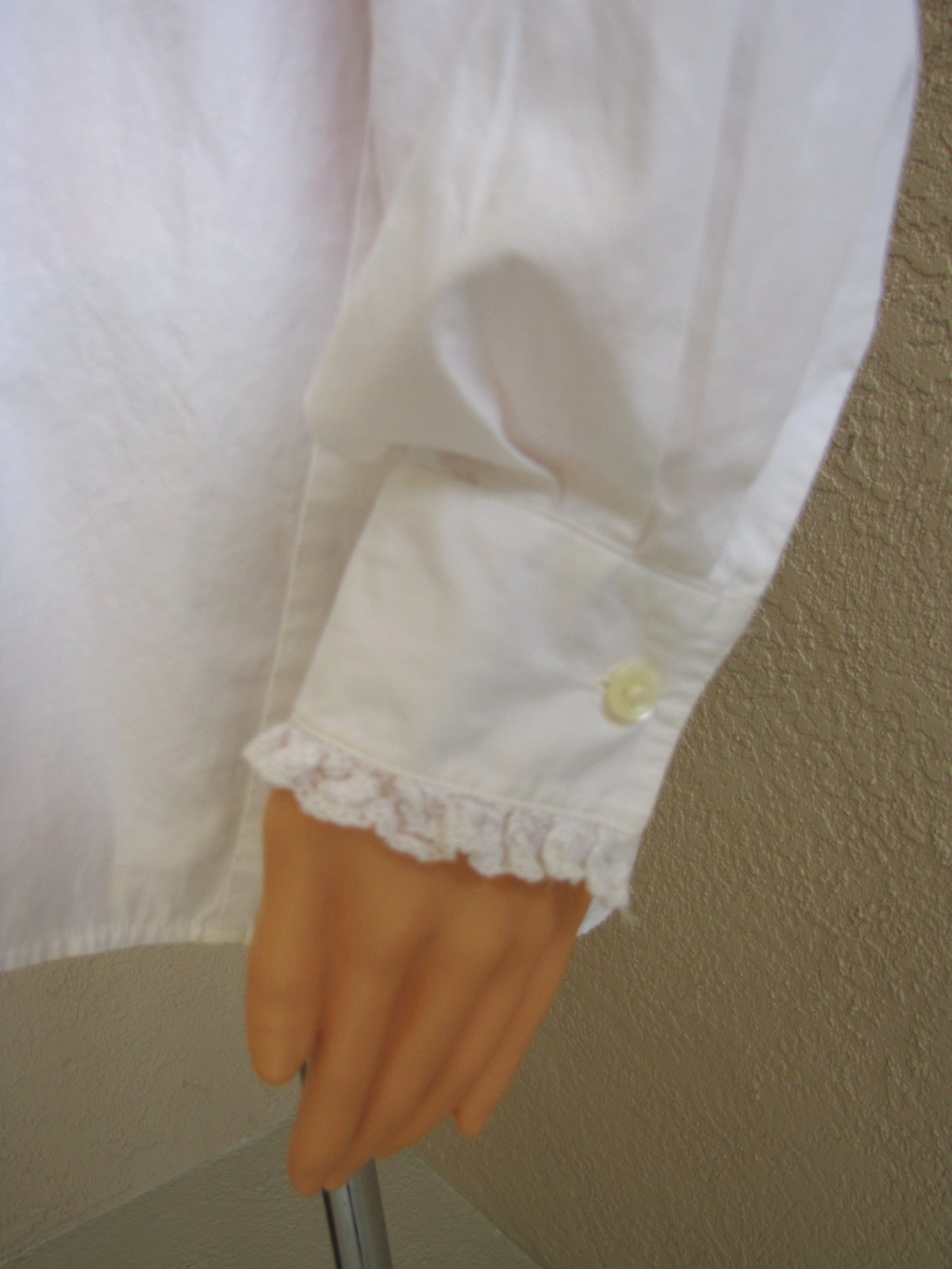 Vintage Late 1980s Laura Ashley White Cotton Victorian Style Blouse / Shirt