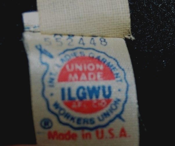 VTG Union Made ILGWU Solid Black Textured Open Front Jacket USA Made Womens 14