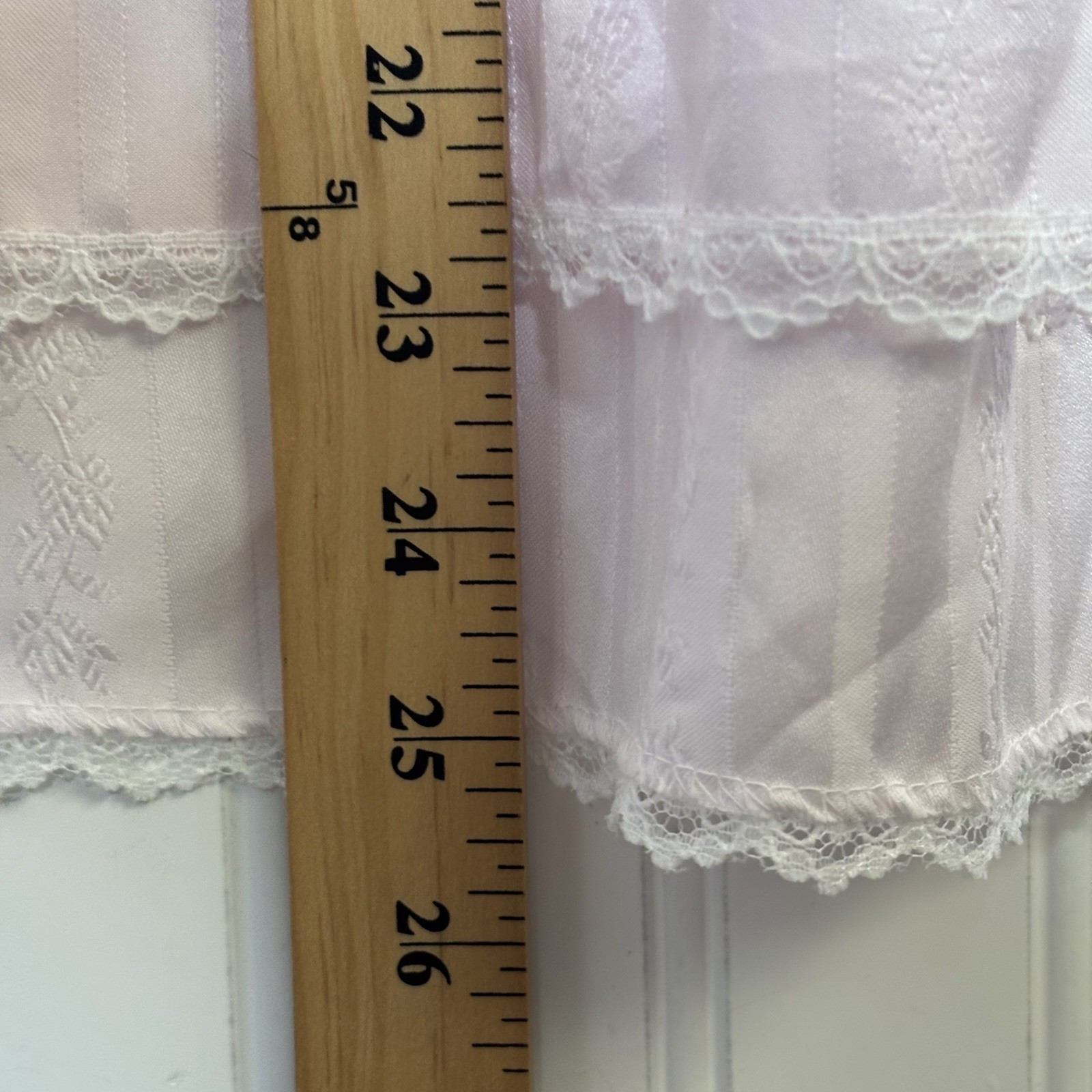 Vtg Juli of Slumbertogs Pink Satin Lace Nightgown SM Baby Doll Spaghetti Straps