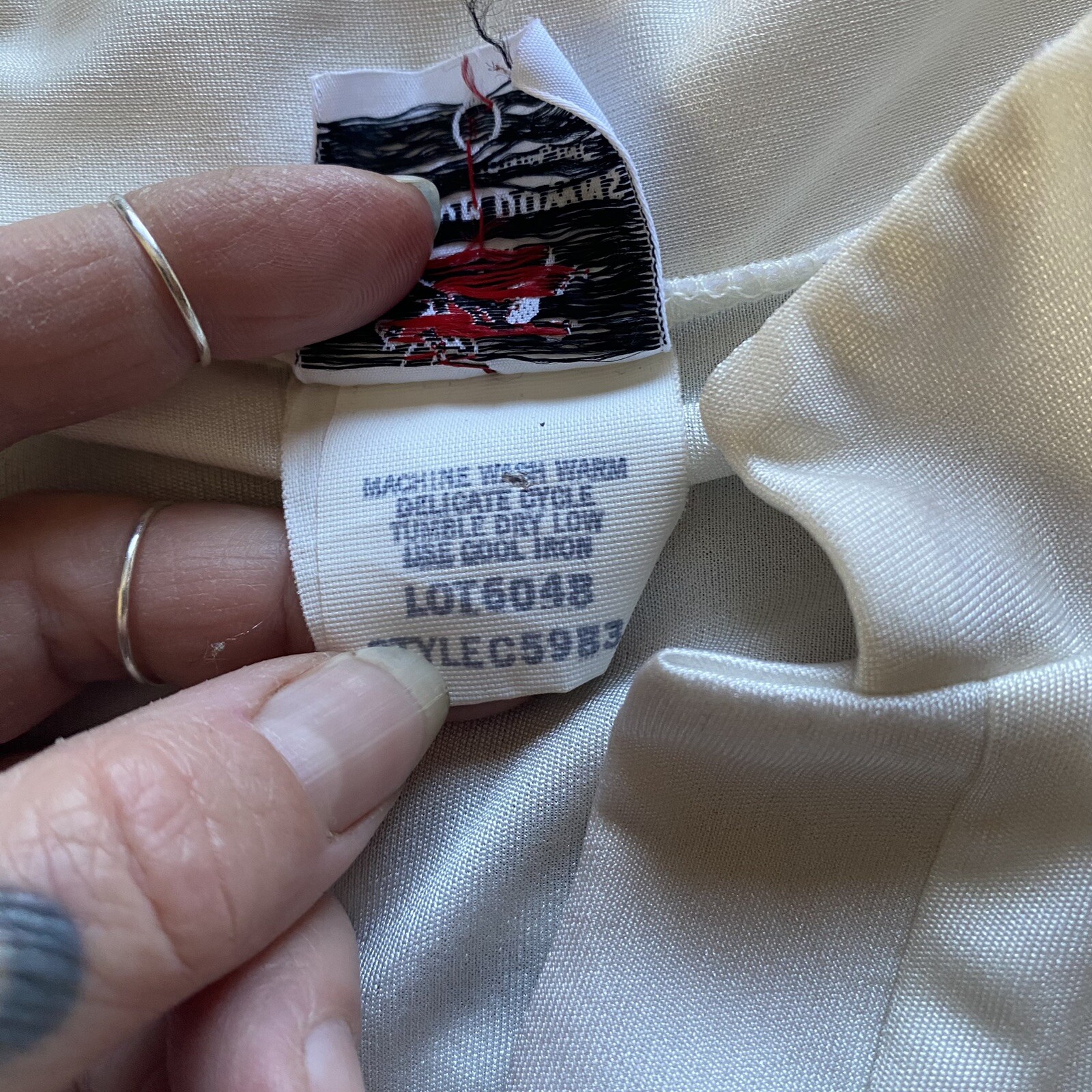 Vintage Topson Downs Of California Bohemian Blouse. Creamy White. Size Large.