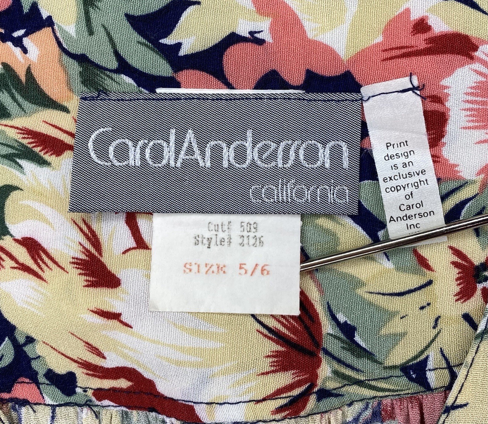 1980s Carol Anderson A-Line Shirt Dress Belted Floral Spring Casual Rayon 5/6