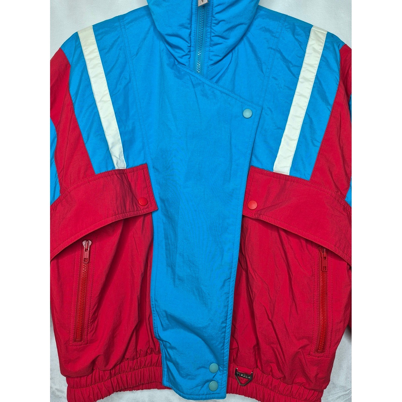 Vintage 80s Tyrolia by HEAD Colorblock Ski Jacket Blue Red Womens Small