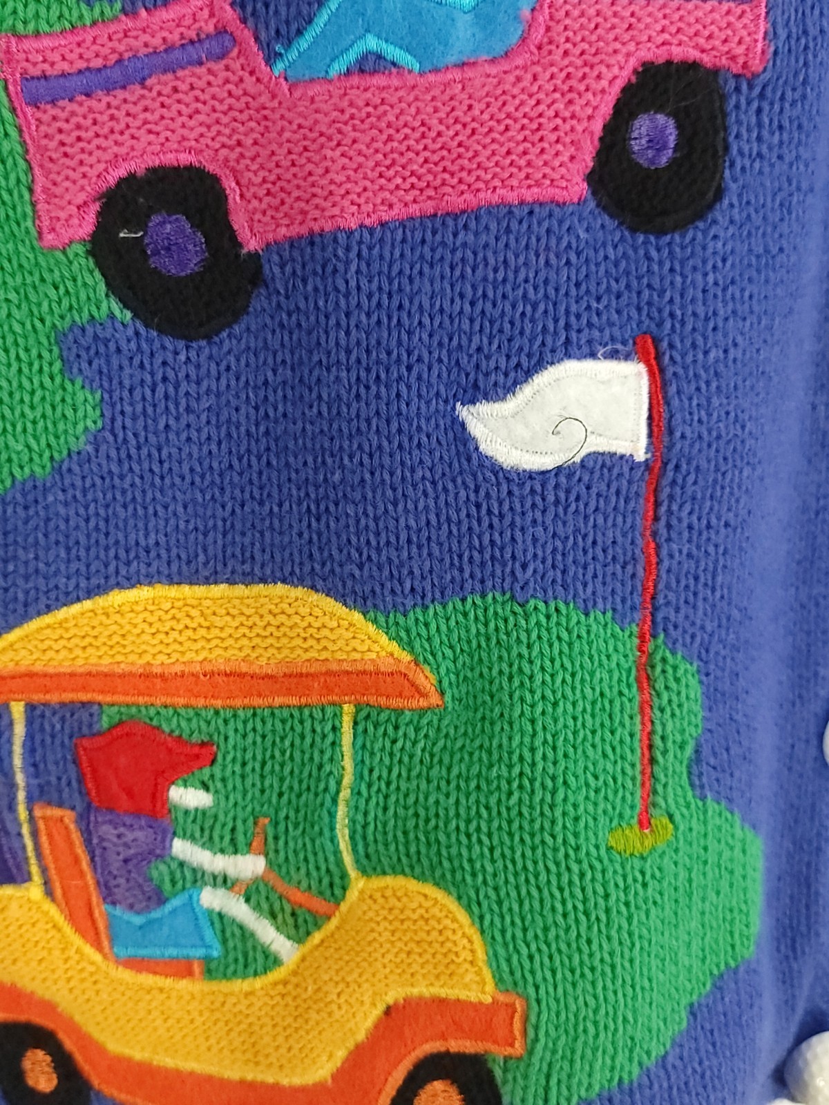 Vtg Belle Pointe Sweater Women’s Small Multicolor Golf Theme Sleeveless