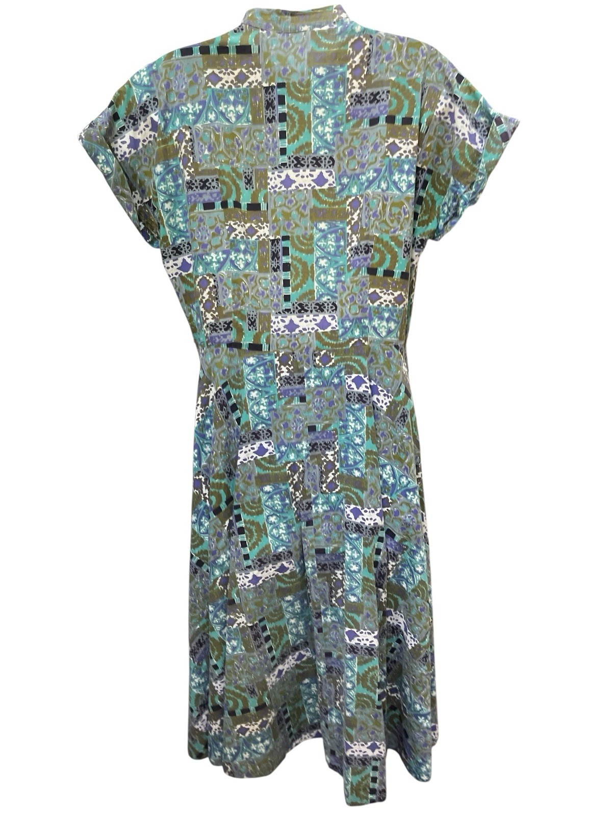 Vtg 50s Penny’s Brentwood Mod Novelty Print Day Dress S Cotton Rockabilly A-Line