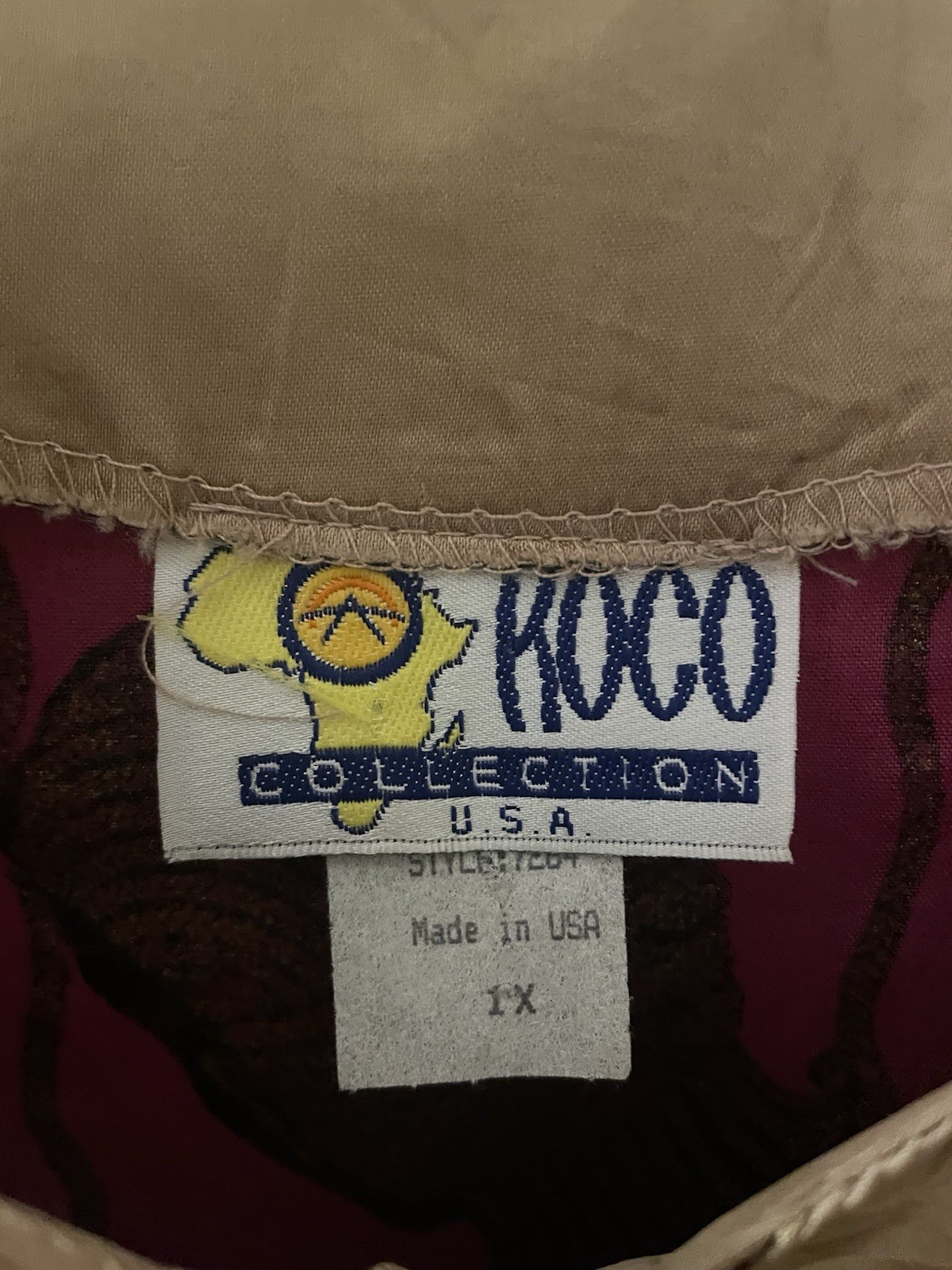 Roco Collection Vintage Peplum Blouse/Blazer – Pink Gold Metallic – 1X