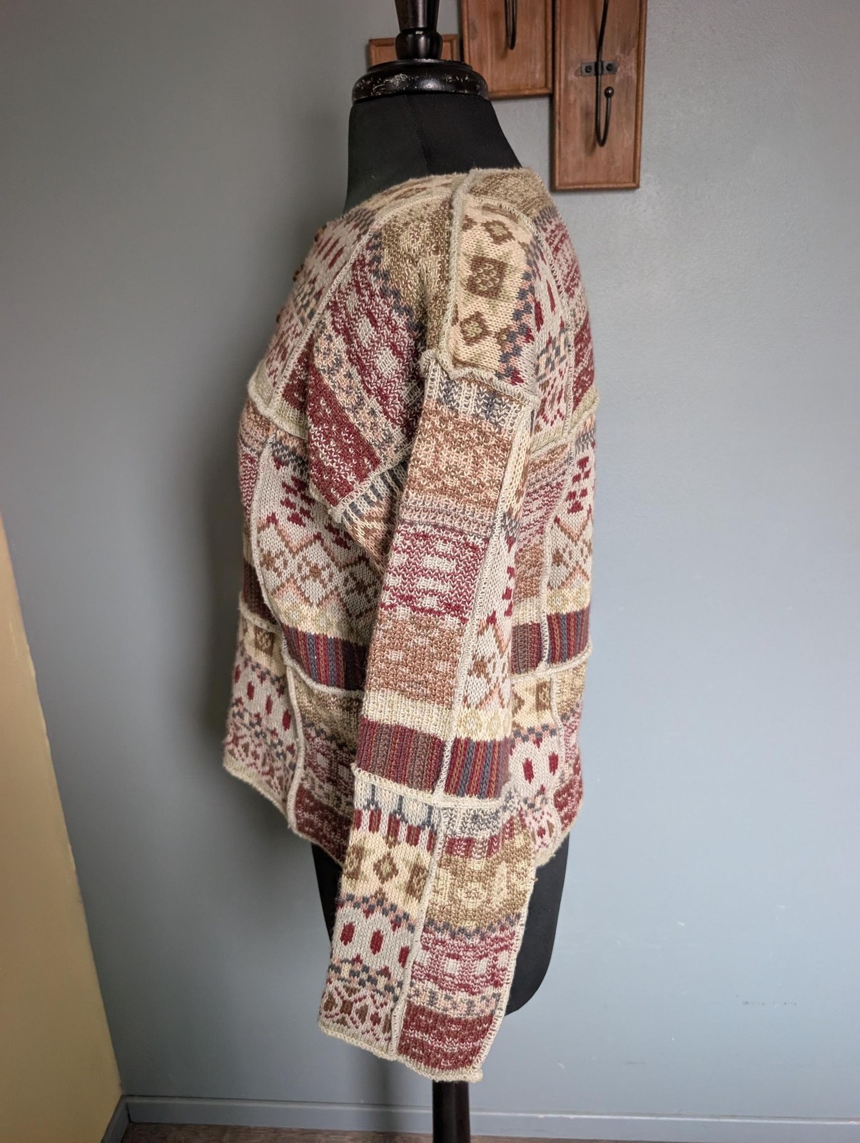 Vintage Patchwork Wool Blend Sweater