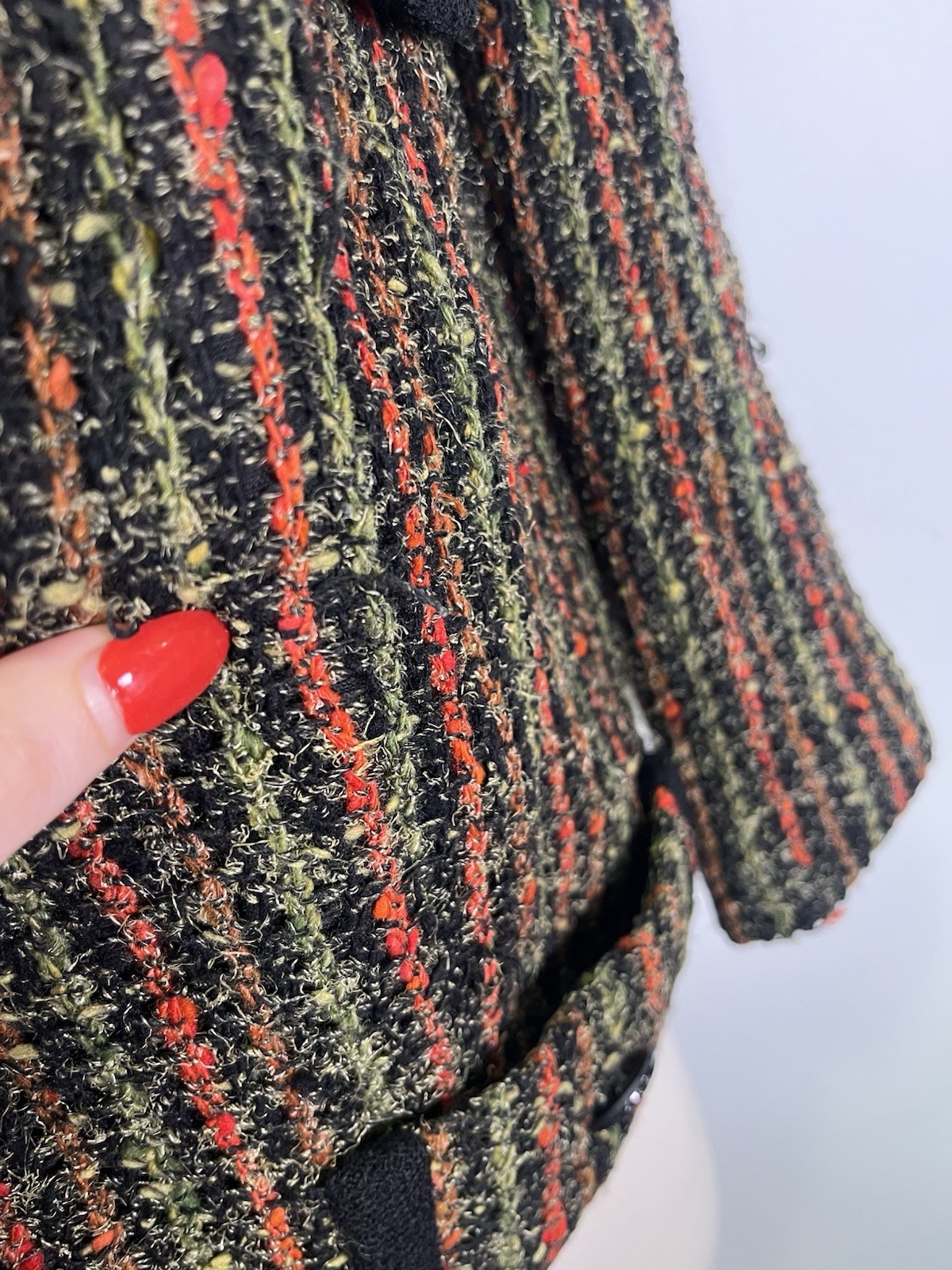 VTG 50s Lesur Paris Fabric Custom Boucle Jacket Tailored Cropped Tweed Designer