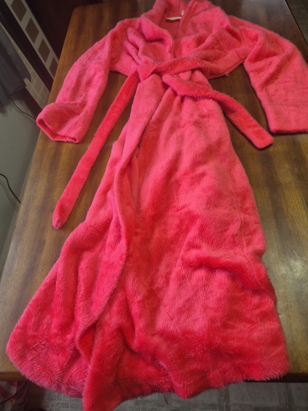 Vintage Sears At Home Wear Fuzzy Pink Bath Robe Size 2X Excellent Condition