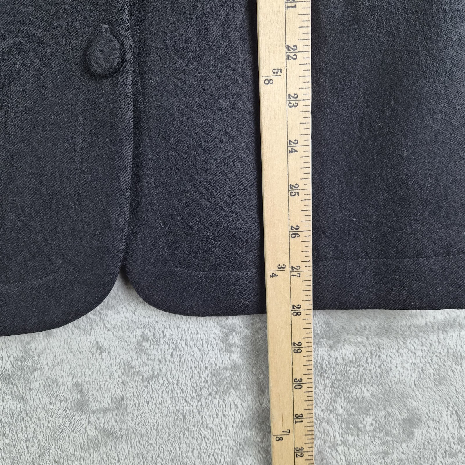 Vintage Jones New York Blazer Jacket Womens 10 Black Pure Wool Made In USA