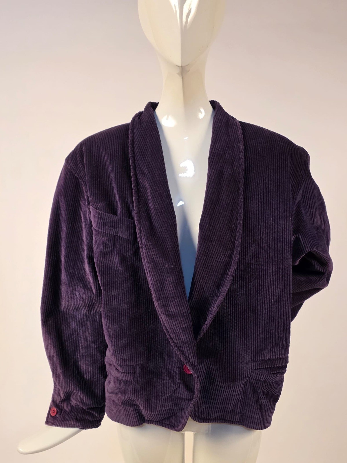 VINTAGE LATE 1970’S DESIGNER CLAUDE MONTANA PURPLE CORDUROY JACKET