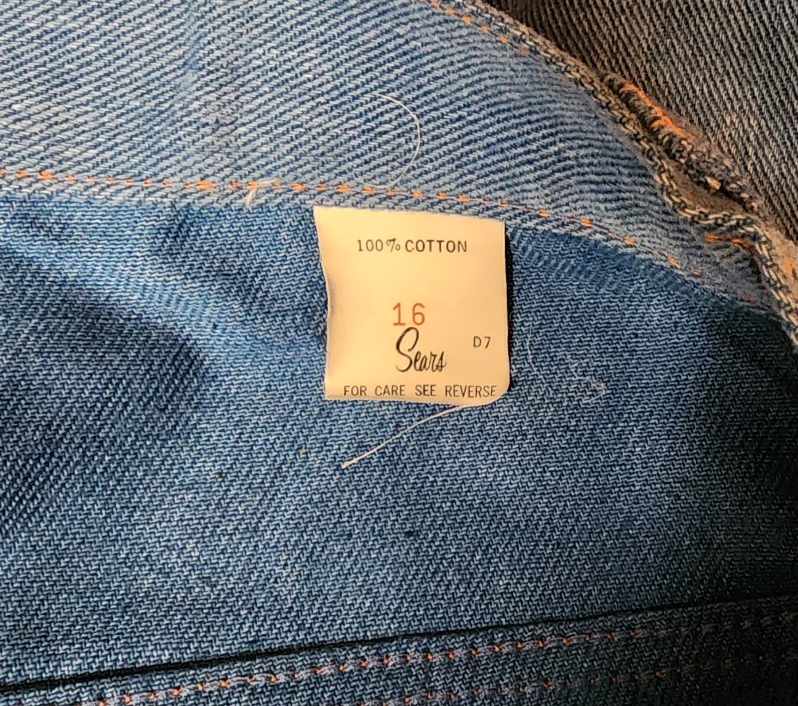 Vintage 70s Sears High-Rise Blue Jeans Size 10 Tall Flare Bell Bottom Pants