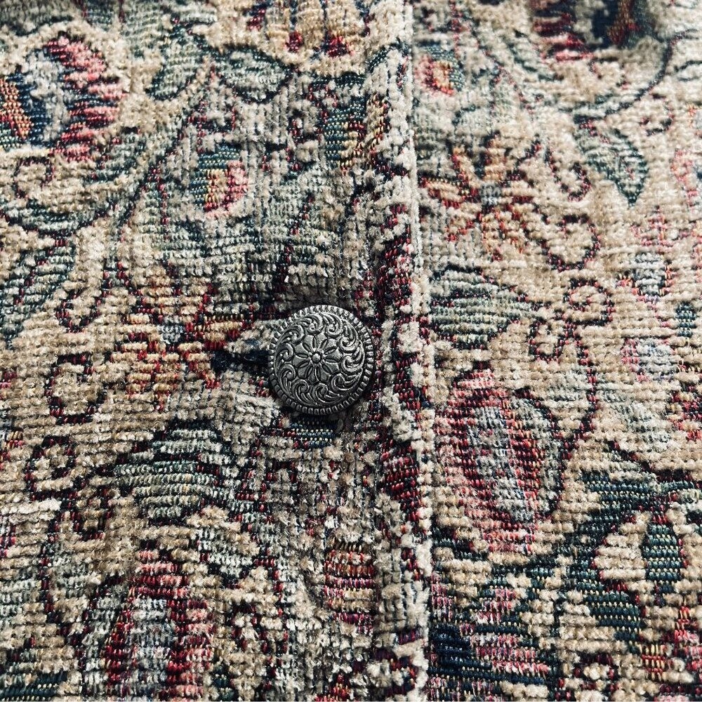 Boho Tapestry Jacket Paisley Button Front Womens Retro Cottagecore Artsy