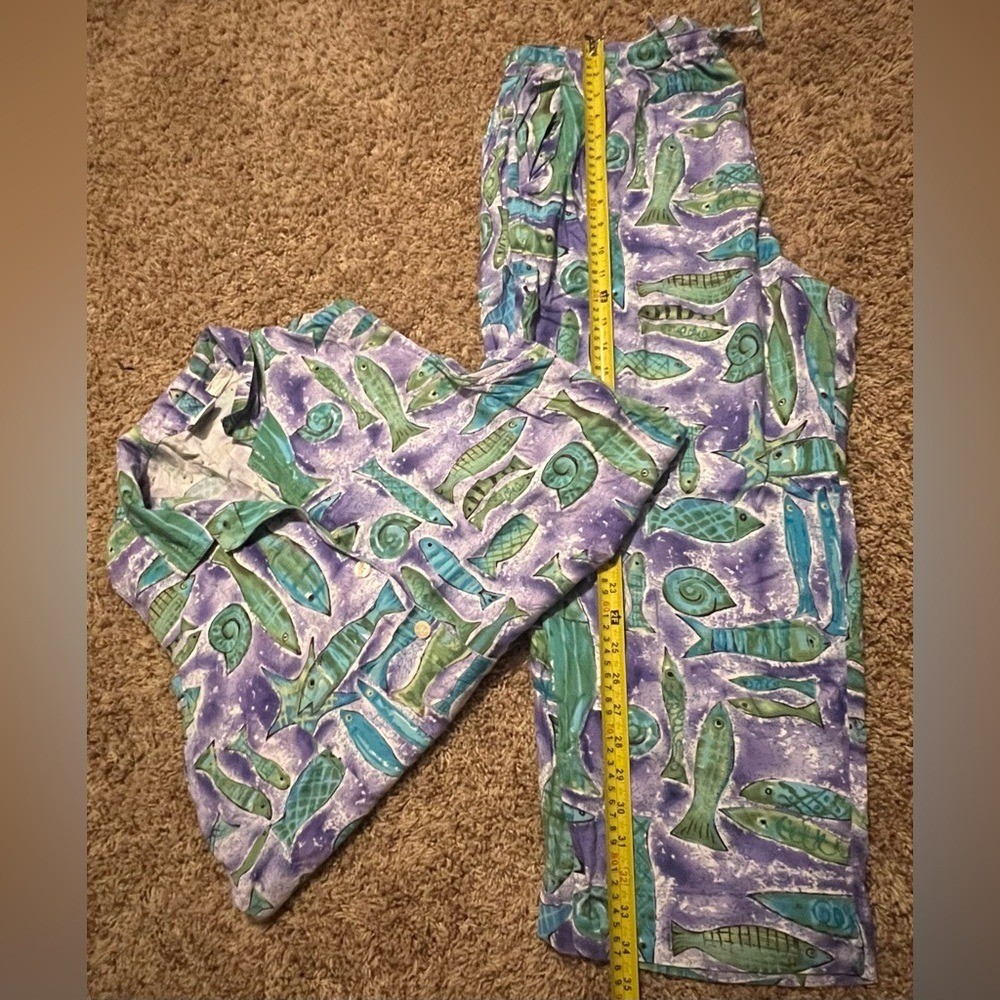Vintage Weekend Clothes Line Vibrant Sea-life Print Set