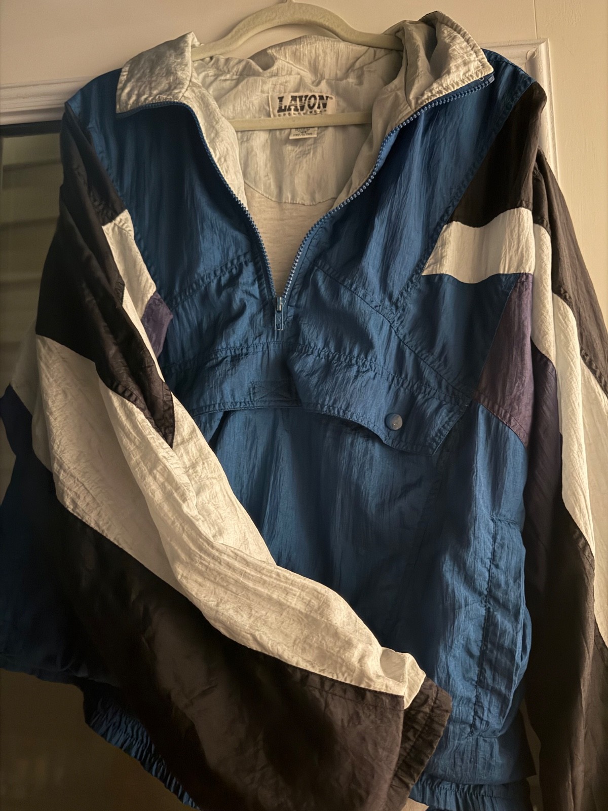 Vtg Lavon Sportswear Windbreaker Purple & Blue Track Jacket