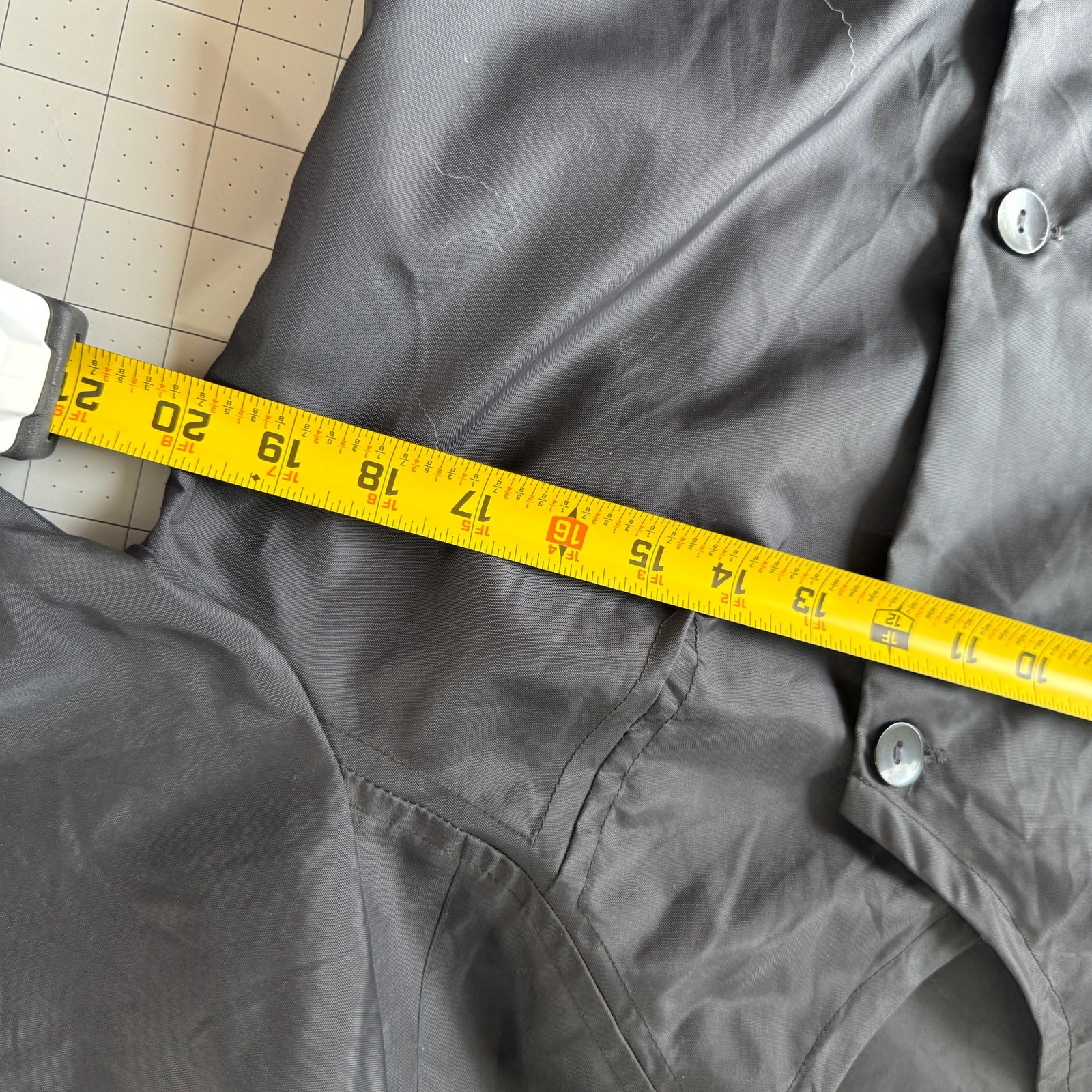 Vintage 60s Faberyl Grey Nylon Smock Dress Art Teacher Workwear Uniform Mod M L