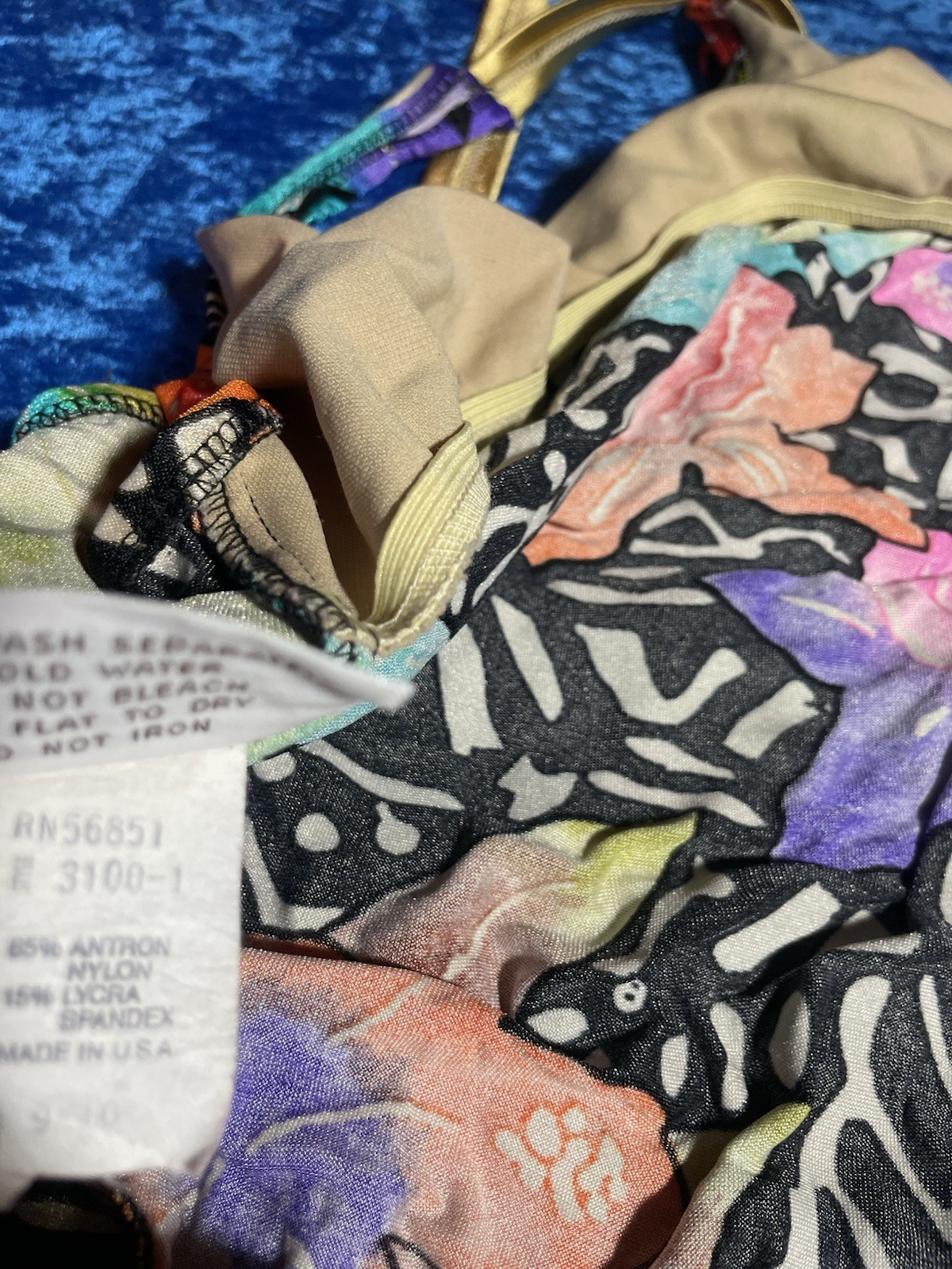 Vintage Sergio Valente Swimsuit 90s Floral Abstract 9/10