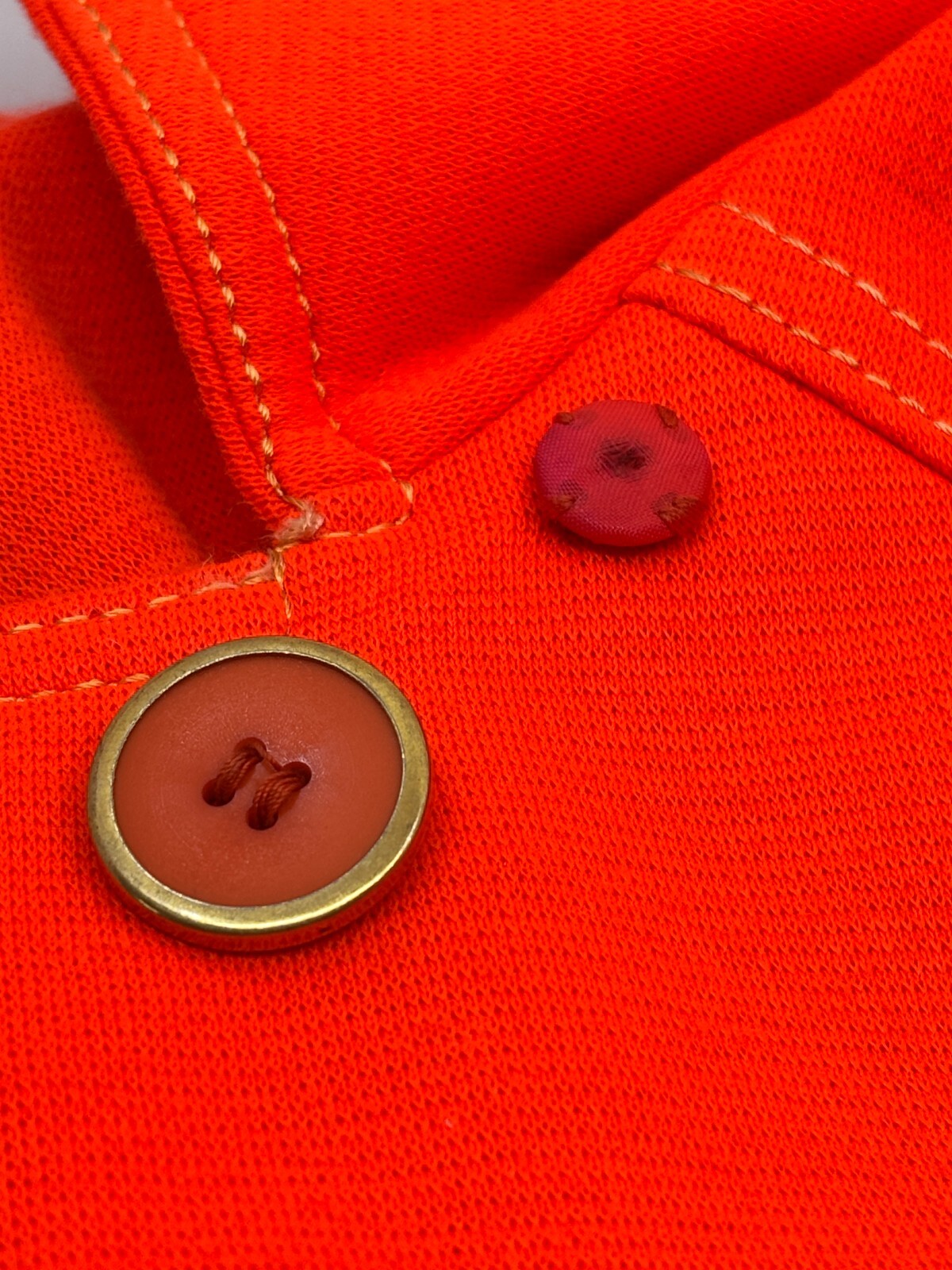 Vintage 1974-95 Womens Coat Size L-XL Orange Double Knit Buttons Tie Back Pleat