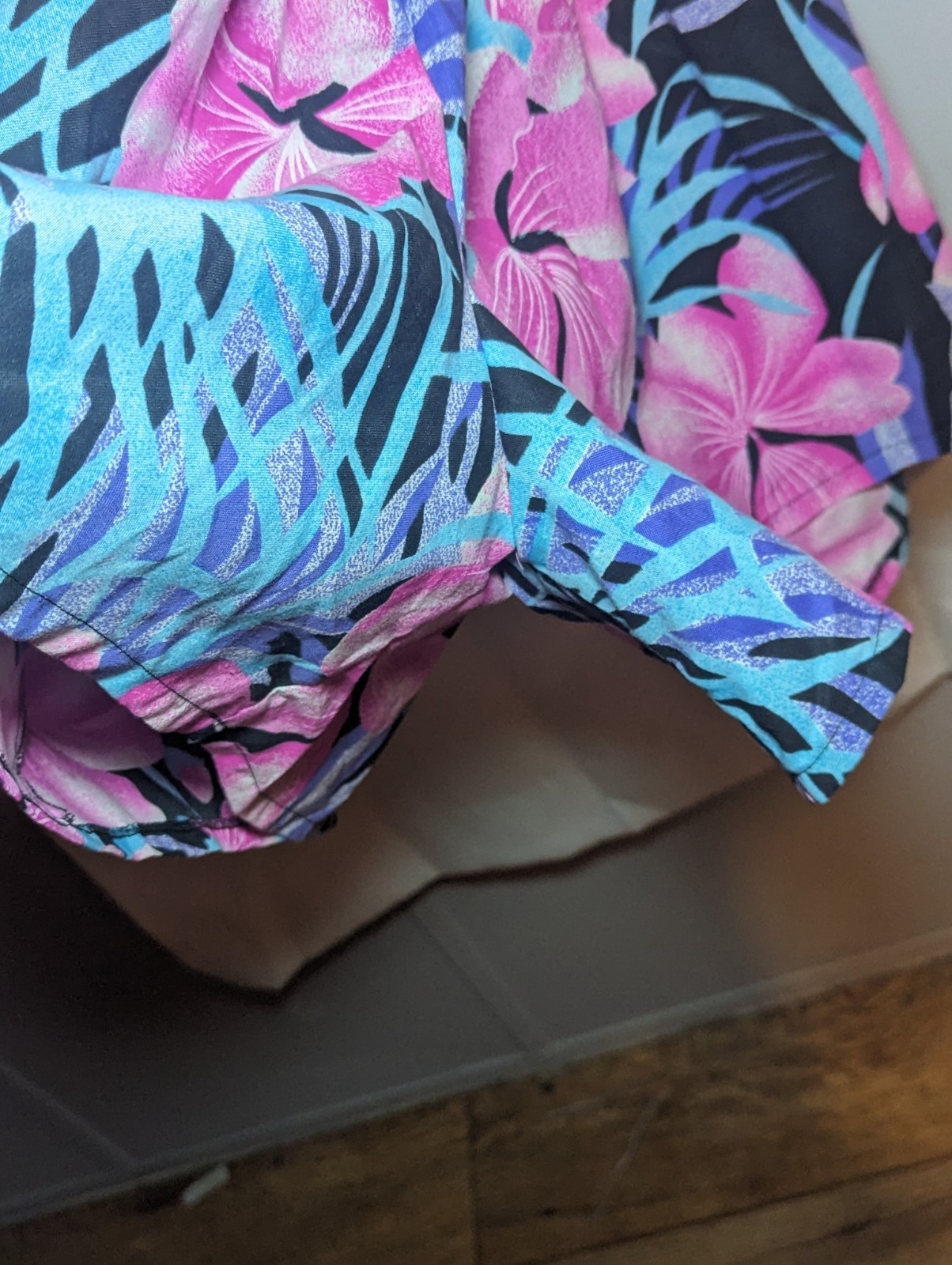 Vintage 90’s Romper Shorts Hawaiian FLORAL Cotton Beach Size Large Marissa