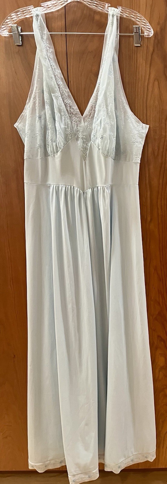 Vintage Vanity Fair Lace Bodice Nightgown Light Powder Blue, Small-medium Lovely