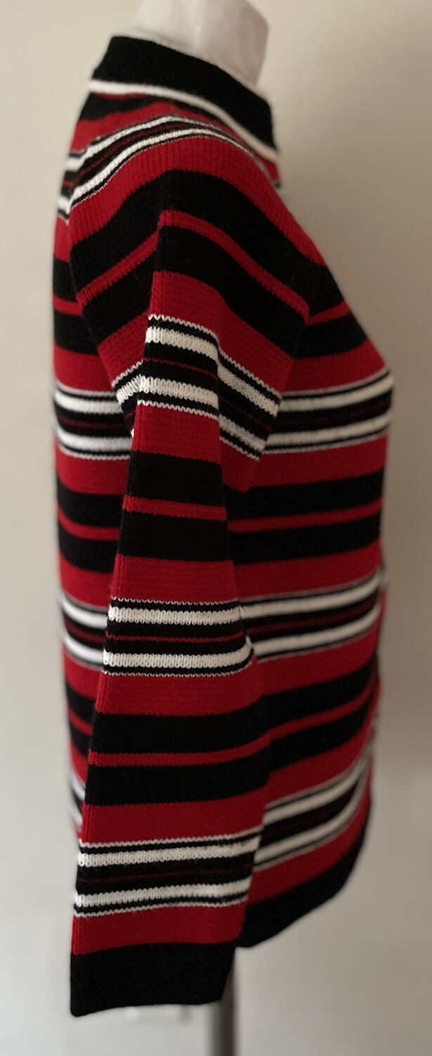 Hand Loomed HAND FULL FASHIONED Import Striped Cardigan Sweater Size A (S)