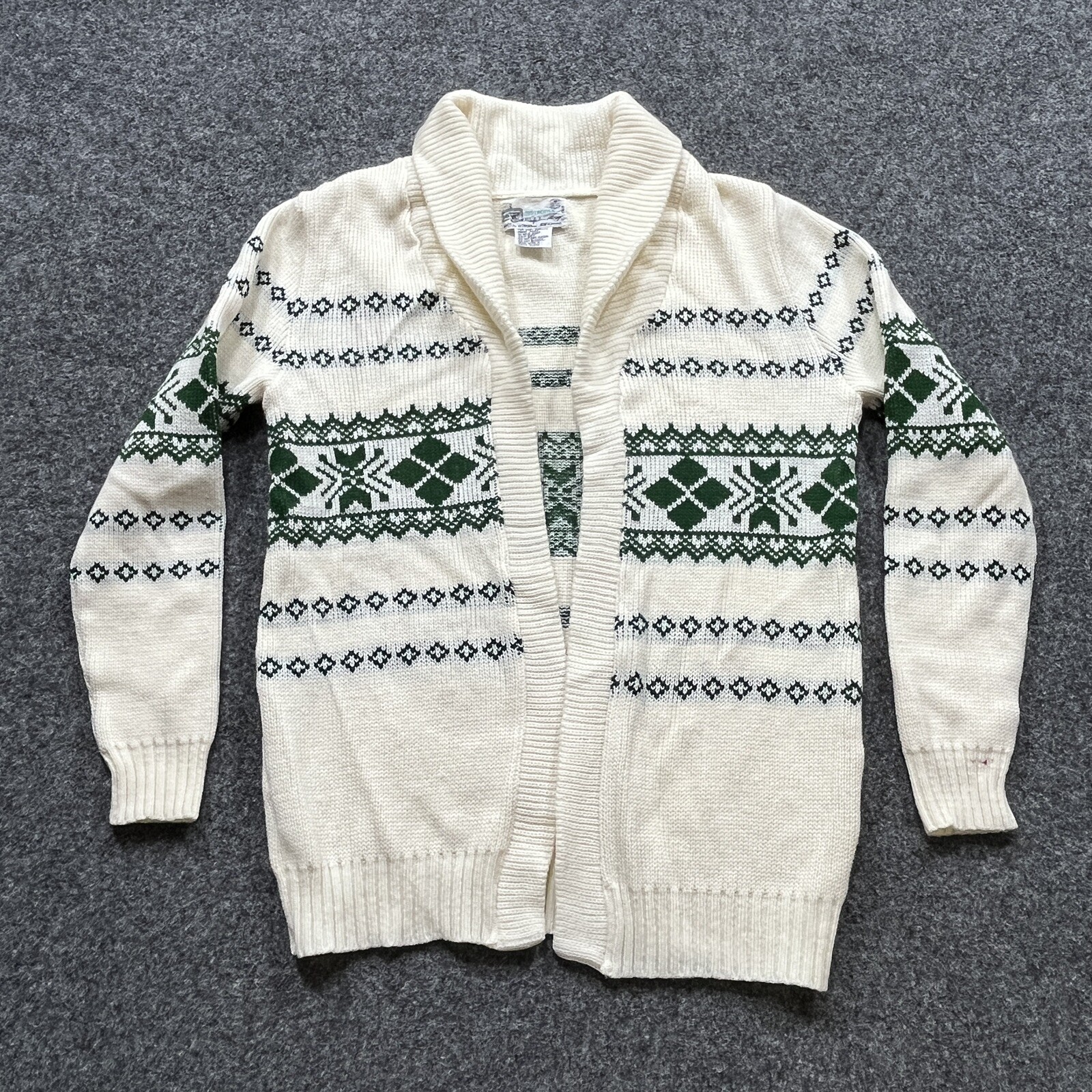 Vintage Cardigan Sweater Womens Mens M 38/40 Grandpa Preppy Ski Nordic Retro